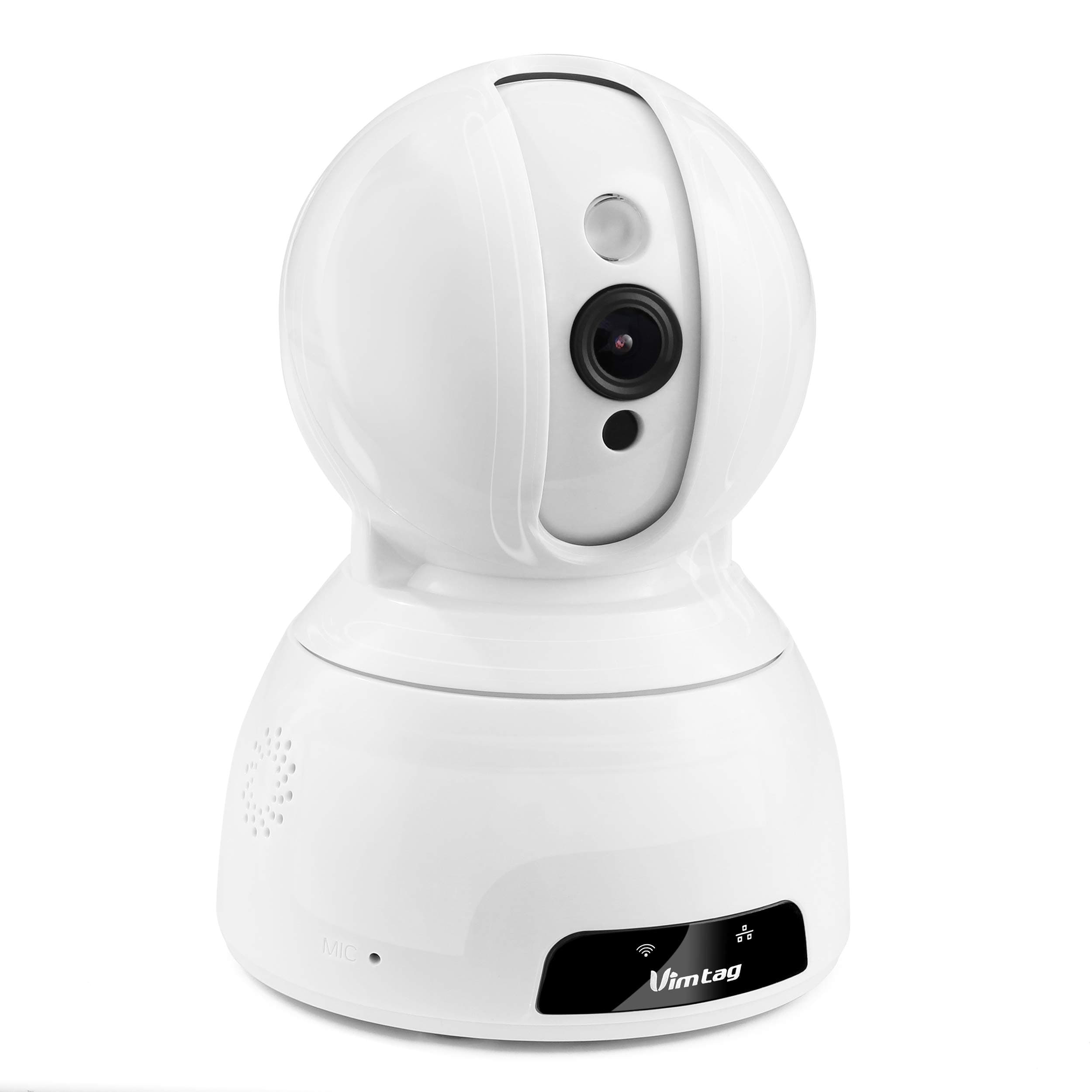 Vimtag Wireless Home Security Camera - IP Indoor Camera Baby Monitor with 2-Way Audio, Night Vision, Pan-Tilt and Motion Detection - Plug and Play WiFi Surveillance Camera