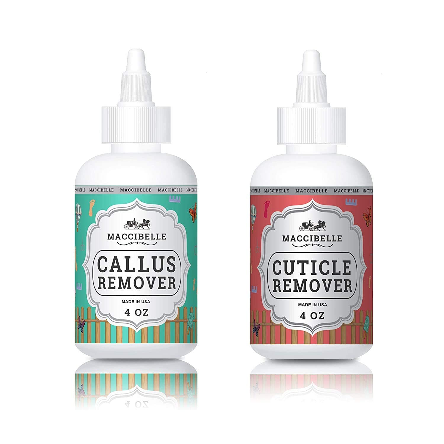 Maccibelle Cuticle Remover and Callus Remover Combo Kit - Callus & Cuticle For Hands and Feet Liquid Liquid Gel 4 oz