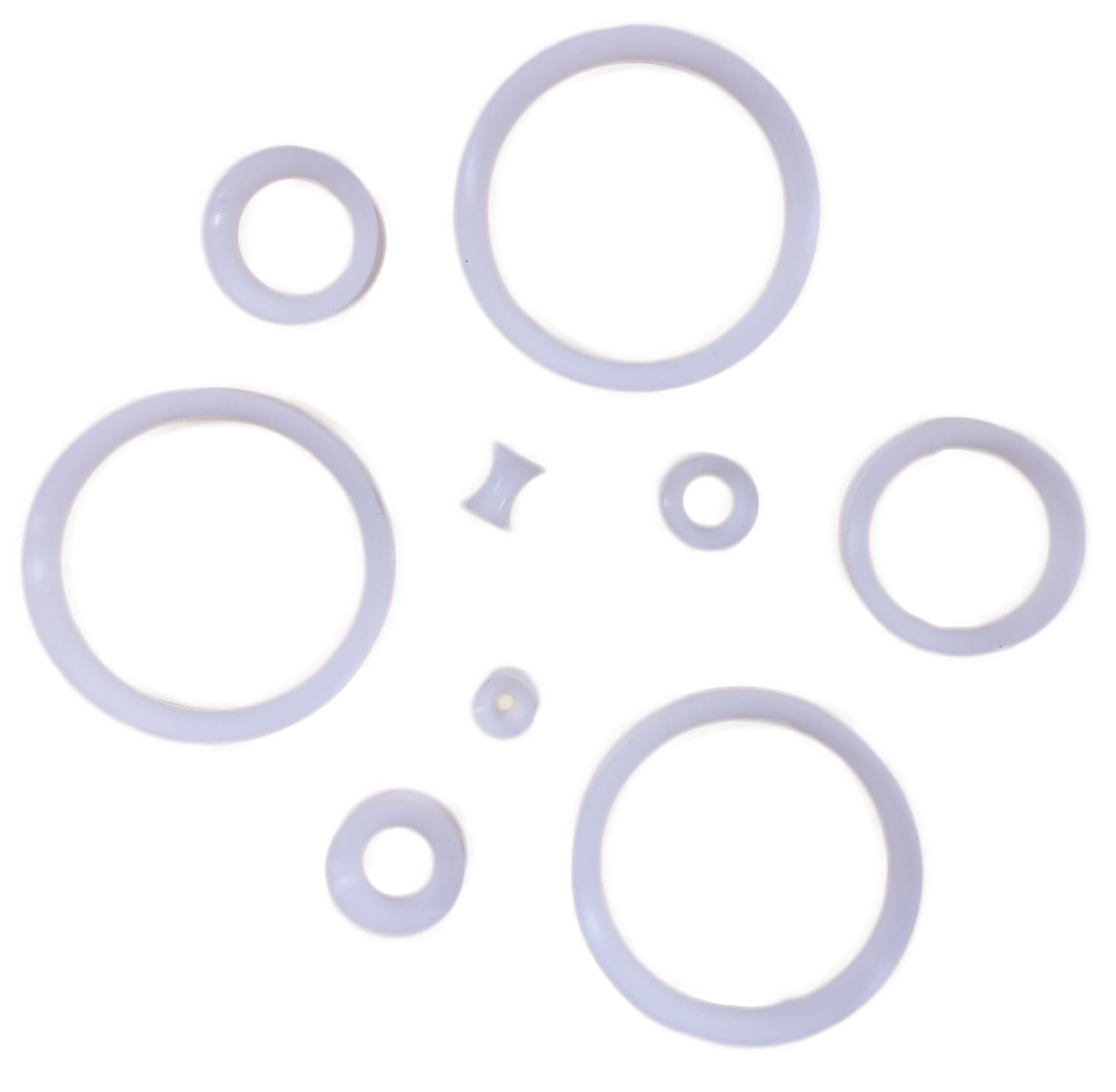 PAIR 8g-30mm White Thin Earskin Silicone Tunnels Plugs Gauges Double Flare