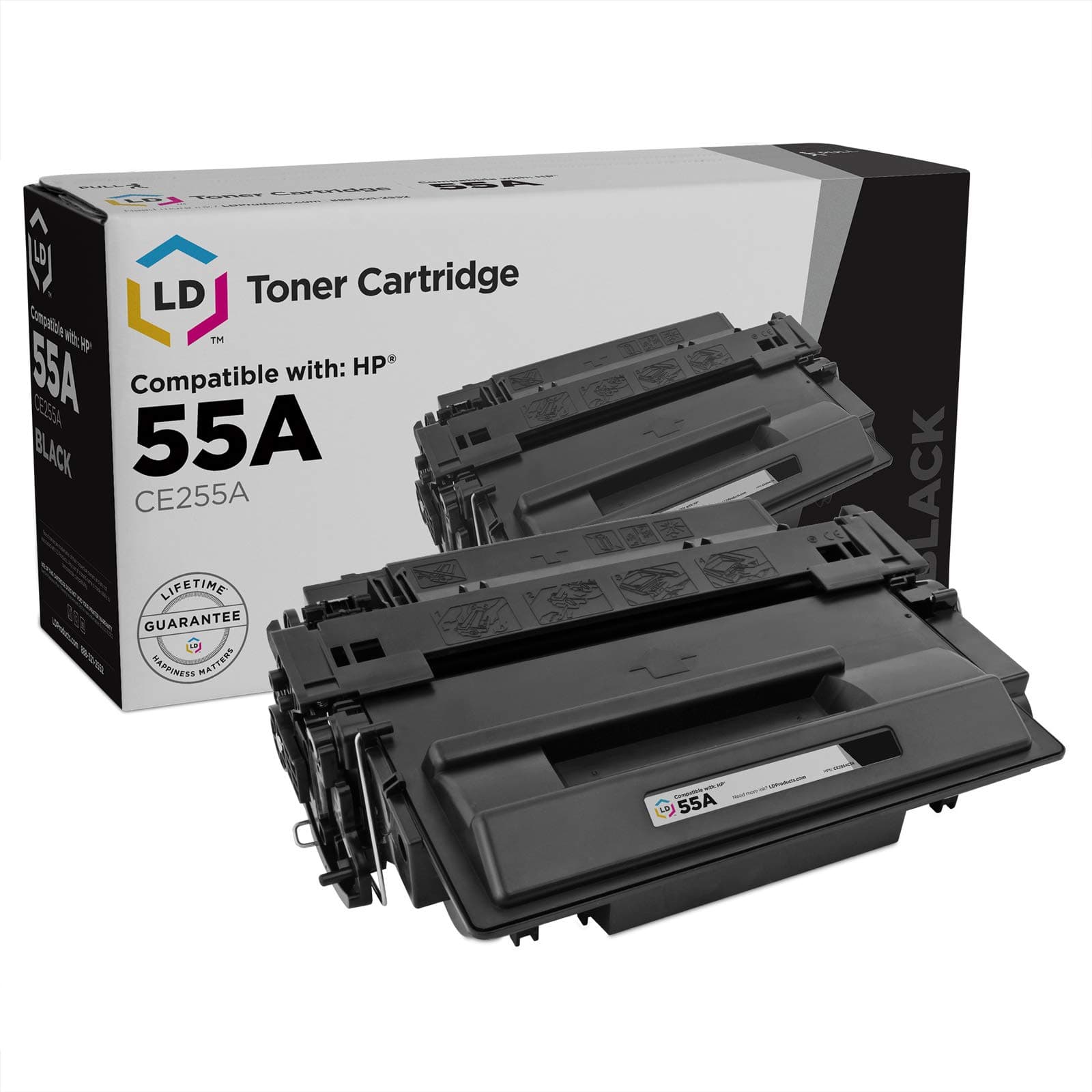 Remanufactured Replacement for Hewlett Packard CE255A (HP 55A) Black Laser Toner Cartridge for use in HP LaserJet, LaserJet Enterprise, and LaserJet Pro Series Printers