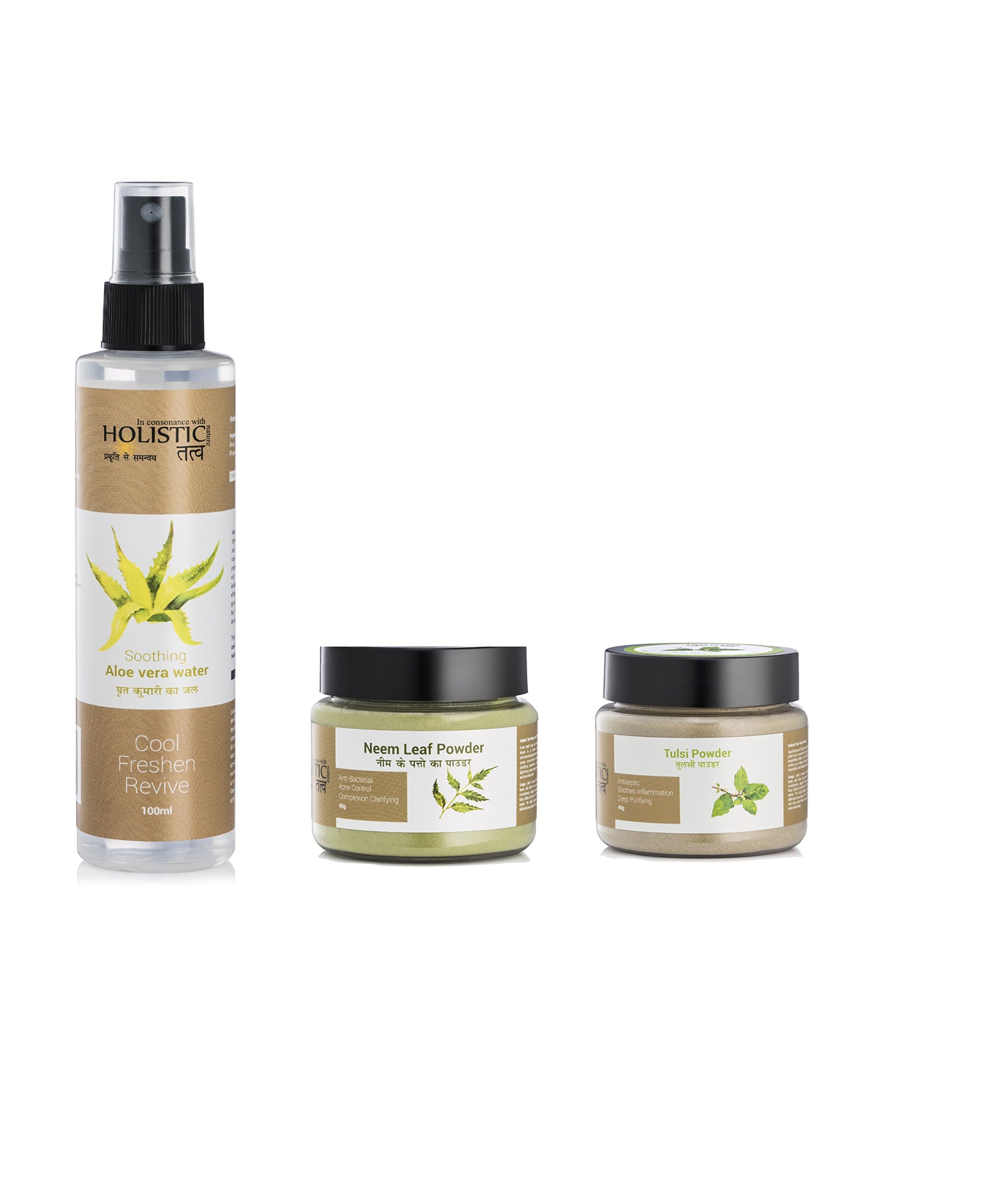 Holistic Tatv Neem + Tulsi + Aloe Vera combo for oily-acne prone skin