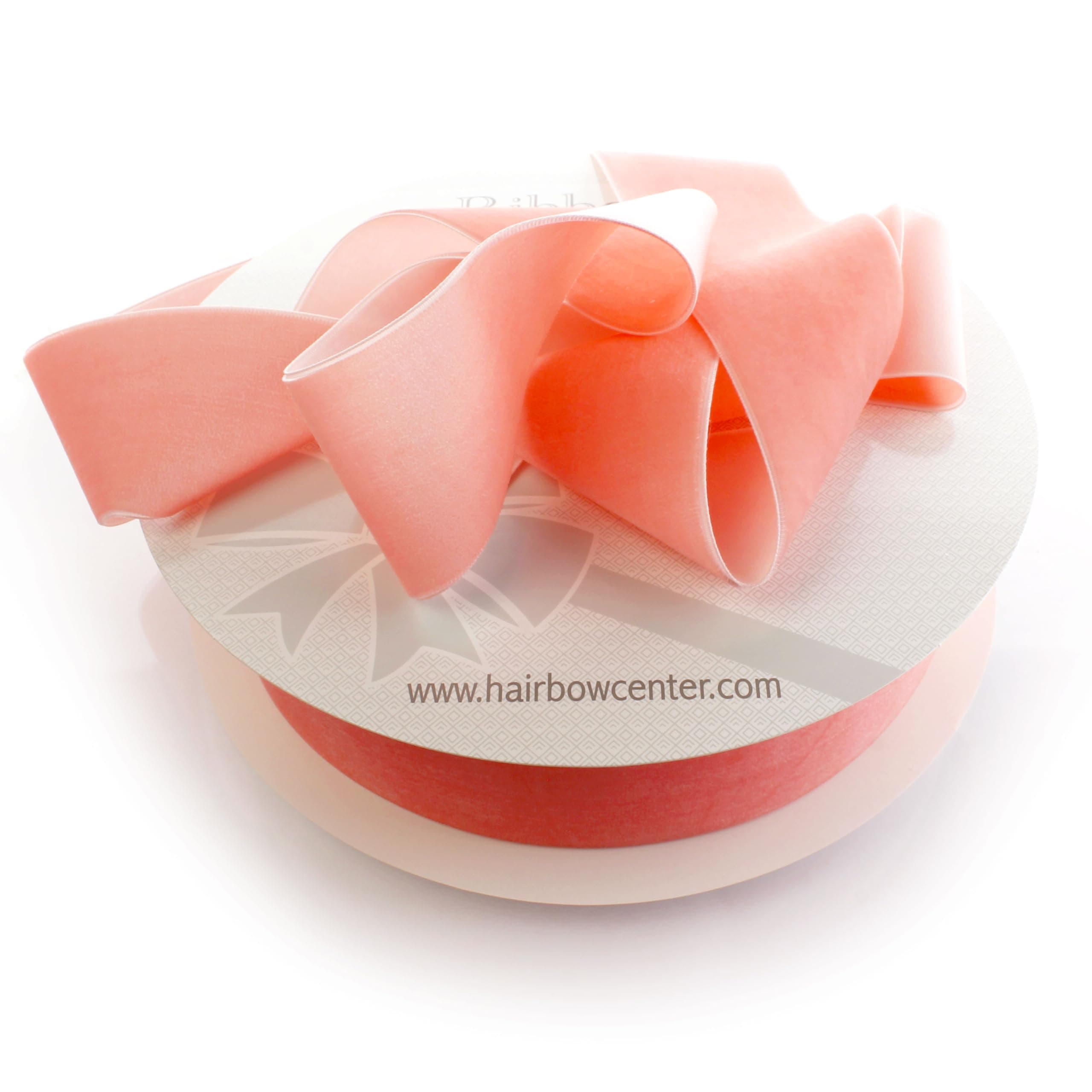 2" Velvet Ribbon Light Coral 5 Yards HairBow Center