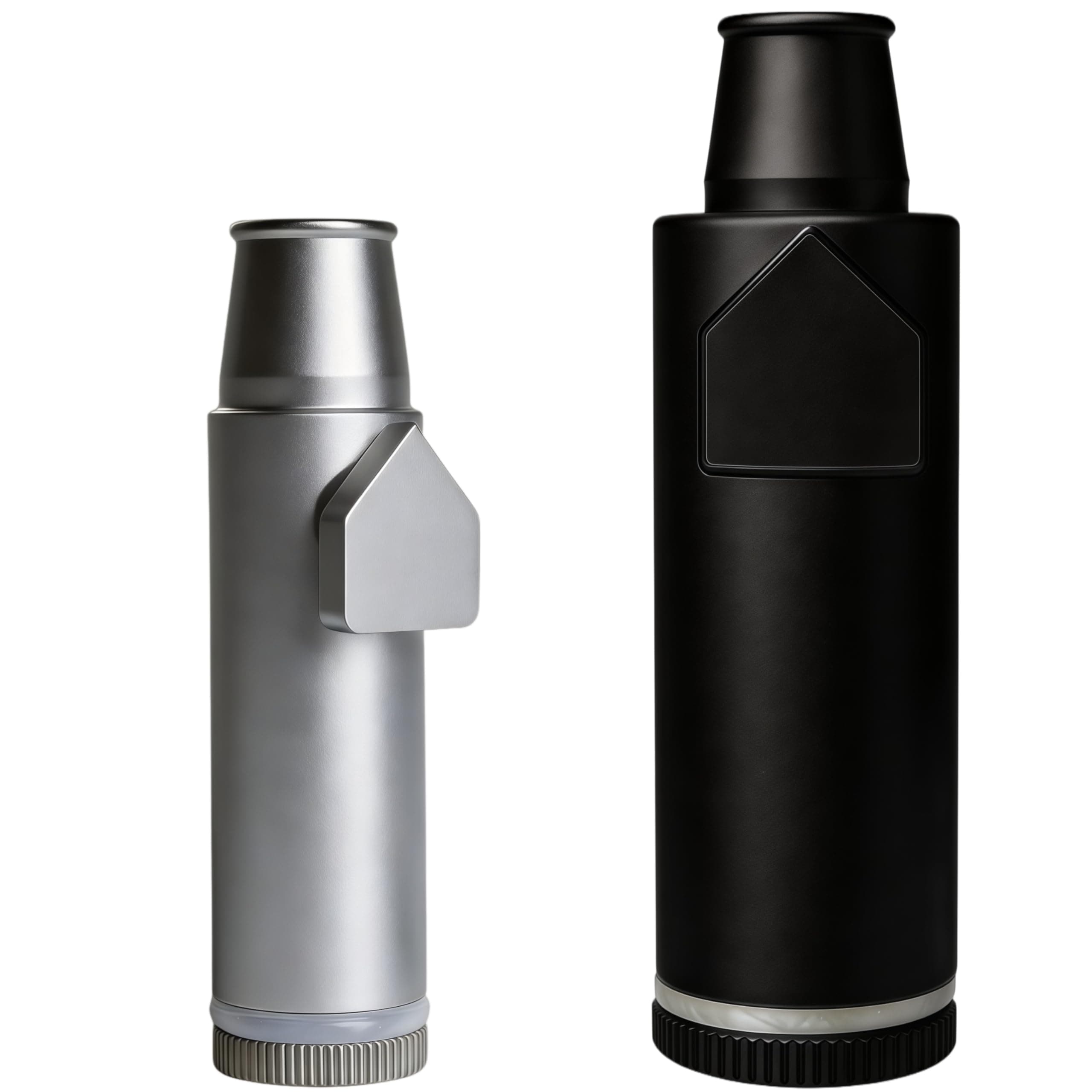 Metal Ieak-proof Bottle (3nd Generation Upgrade Version) (Black high-capacity(Silver small capacity) Portable Pepper Shaker (2 pack)