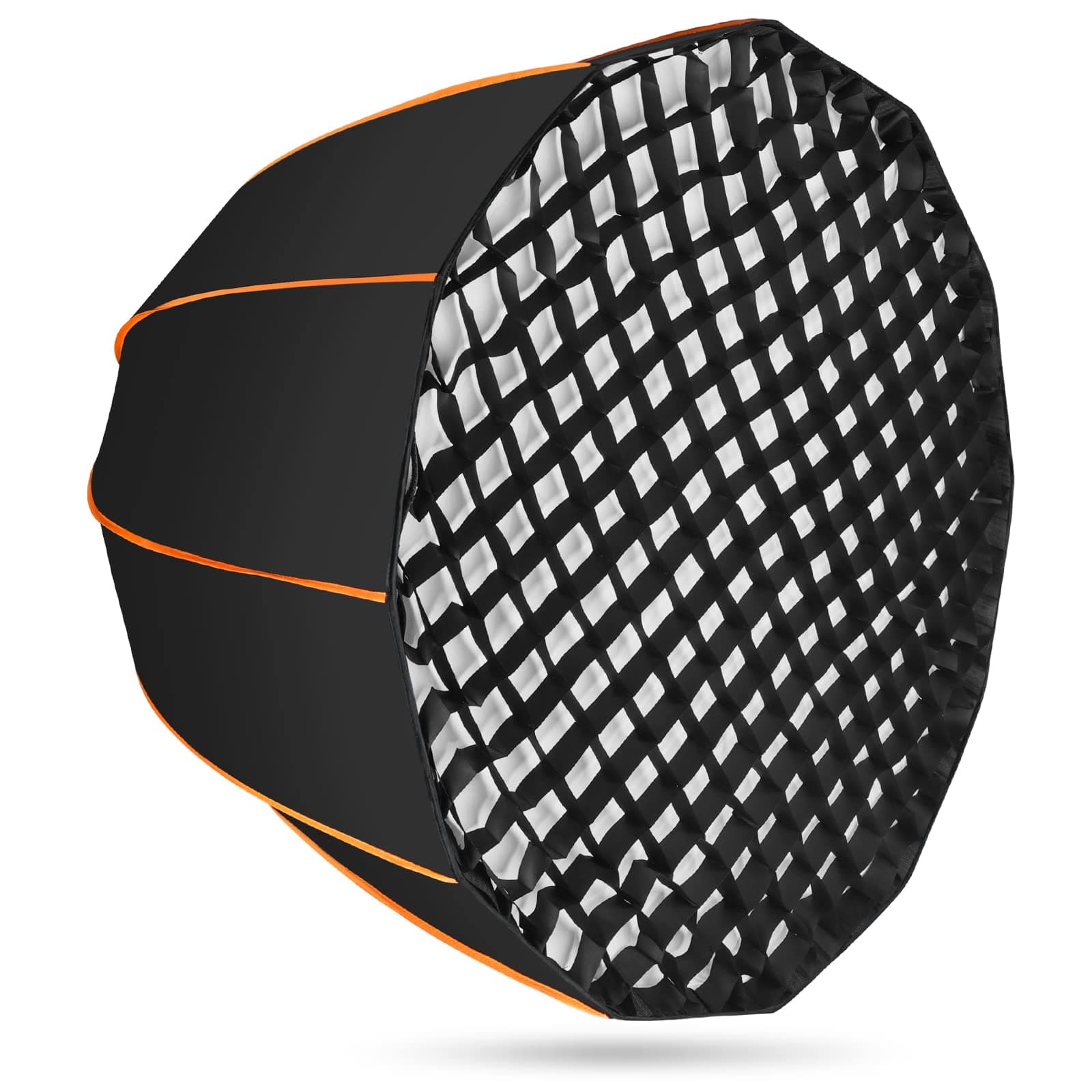 Padom 23.6" 60CM Portable Quickly Fast Installation Deep Parabolic Softbox with Honeycomb Grid for Photo Strobe Studio Flash Softbox Bowens Mount (Honeycomb Grid Softbox)