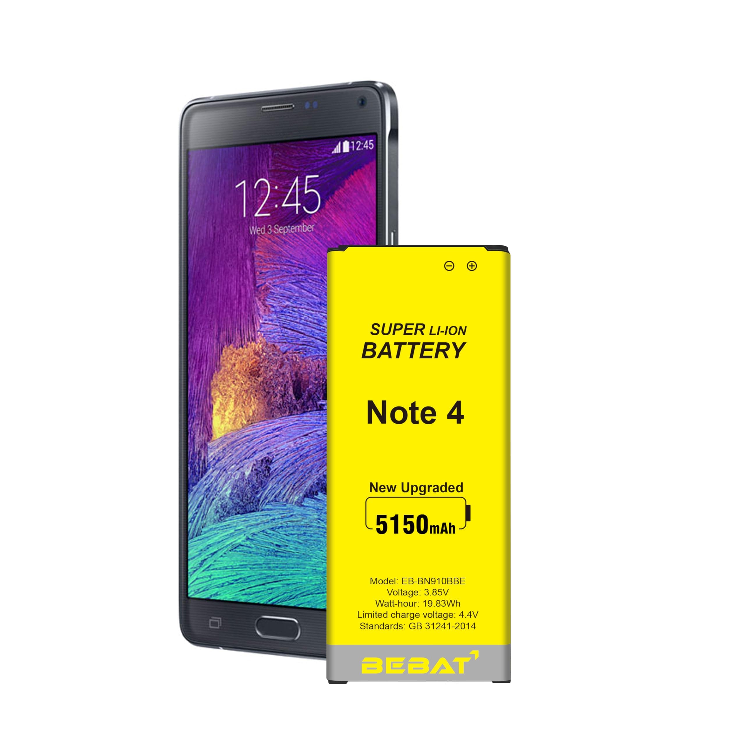 Replacement for Samsung Galaxy Note 4 Battery,5150mAh High Capacity Battery for Samsung Galaxy Note 4 N910, N910U 4G LTE, N910V(Verizon), N910T(T-Mobile), N910A(AT&T), N910P(Sprint),EB-BN910BBE