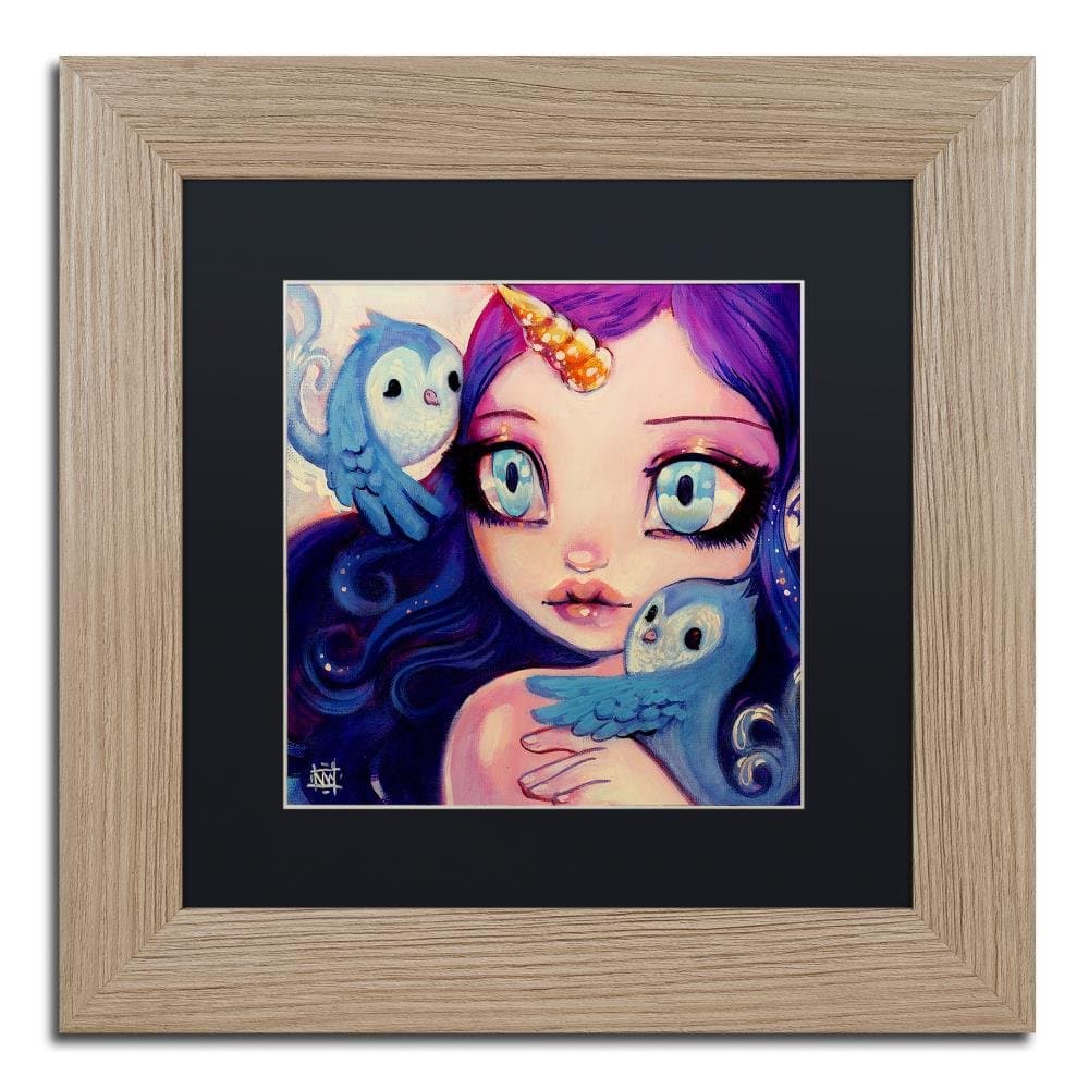 A Little Birdy Told Me by Natasha Wescoat, Black Matte, Birch Frame 11x11-Inch