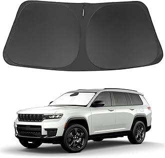 Windshield Sun Shade Custom Fit 2021-2024 2025 2026 Jeep Grand Cherokee L/Jeep Grand Cherokee SUV Accessories Front Window Sunshade Sun Visor Protector Blocks Rays