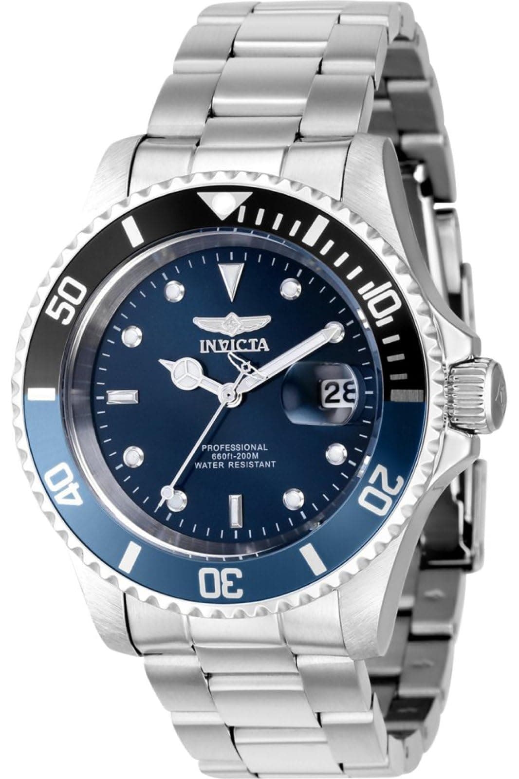 Men's Pro Diver 40mm Stainless Steel Quartz, Blue Dial Watch, Silver (Model: 43545)