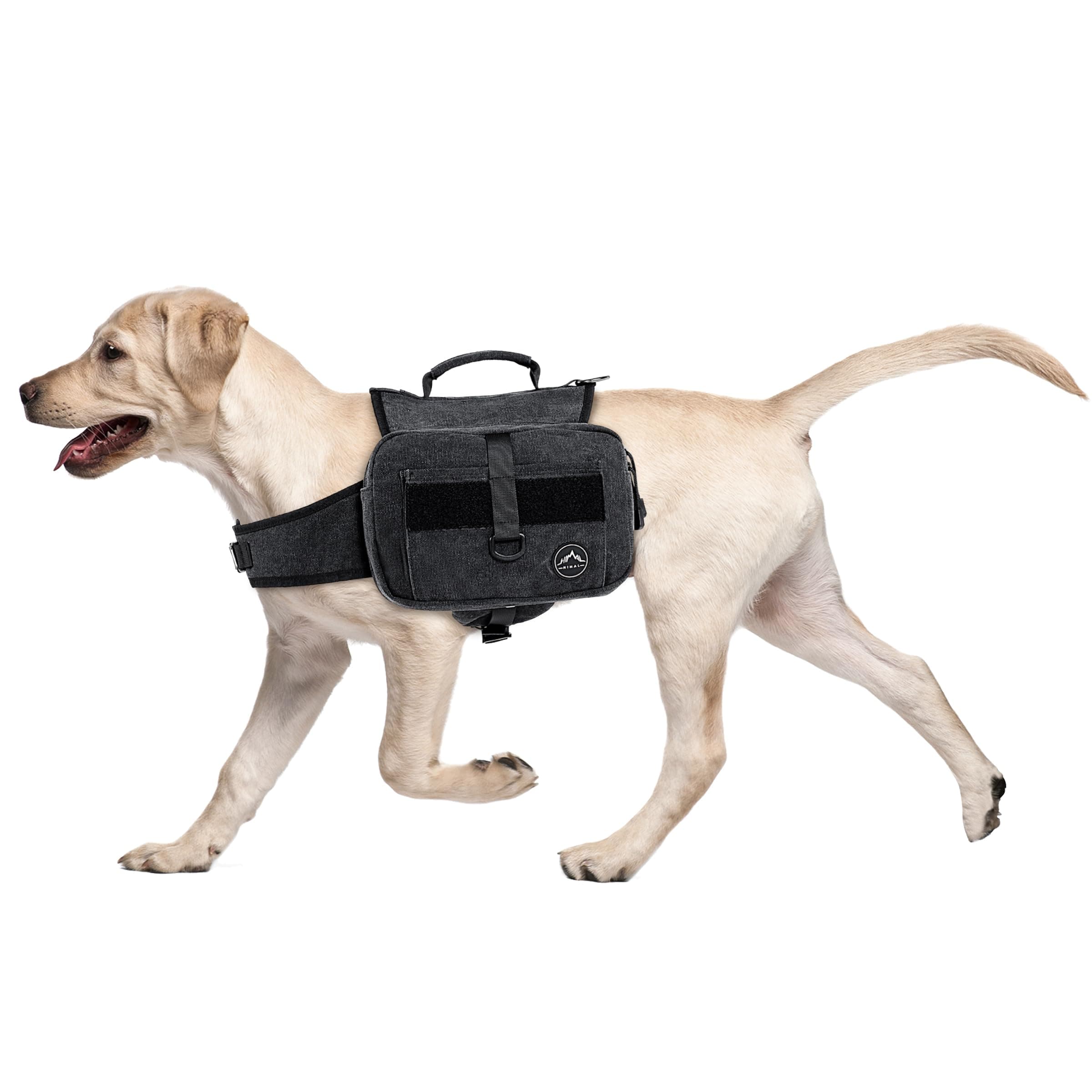 Dog Backpack & Saddle Bag, Tactical Hiking Backpack for Large Dogs with Side Pockets & Adjustable Strap