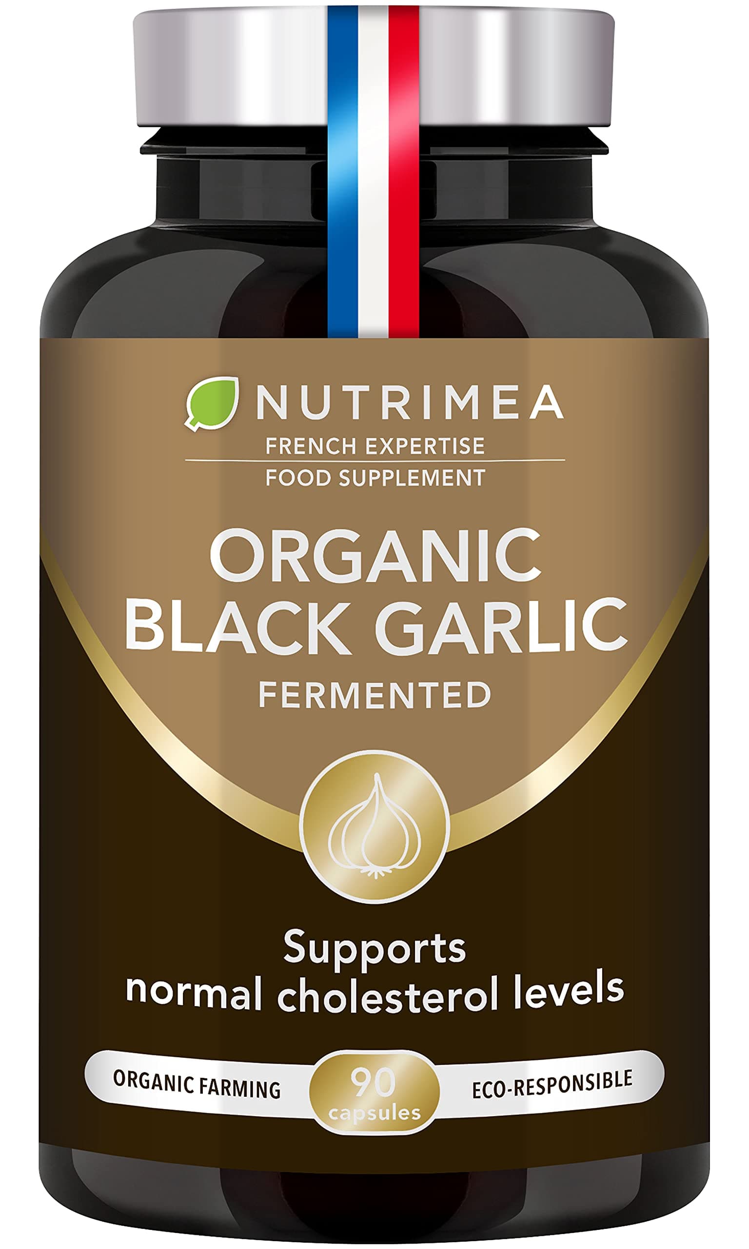 Organic Black Garlic (Fermented) | Patented Extract Standardised in S-Allyl-cysteine | Immune System Booster | Natural Antioxidant | 90 Vegan Capsules (250mg) | French Expertise