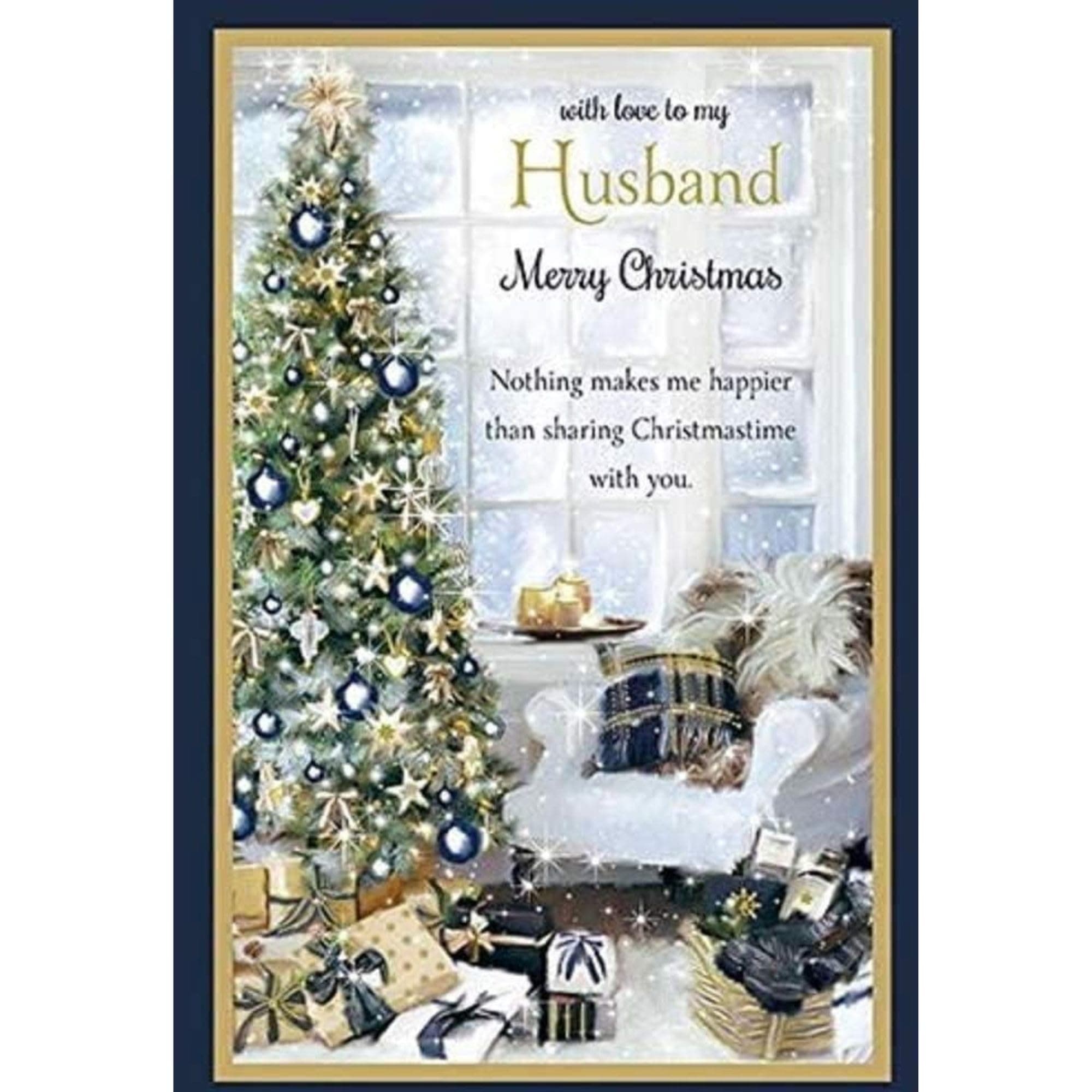 with Love to My Husband - Large Merry Christmas Card