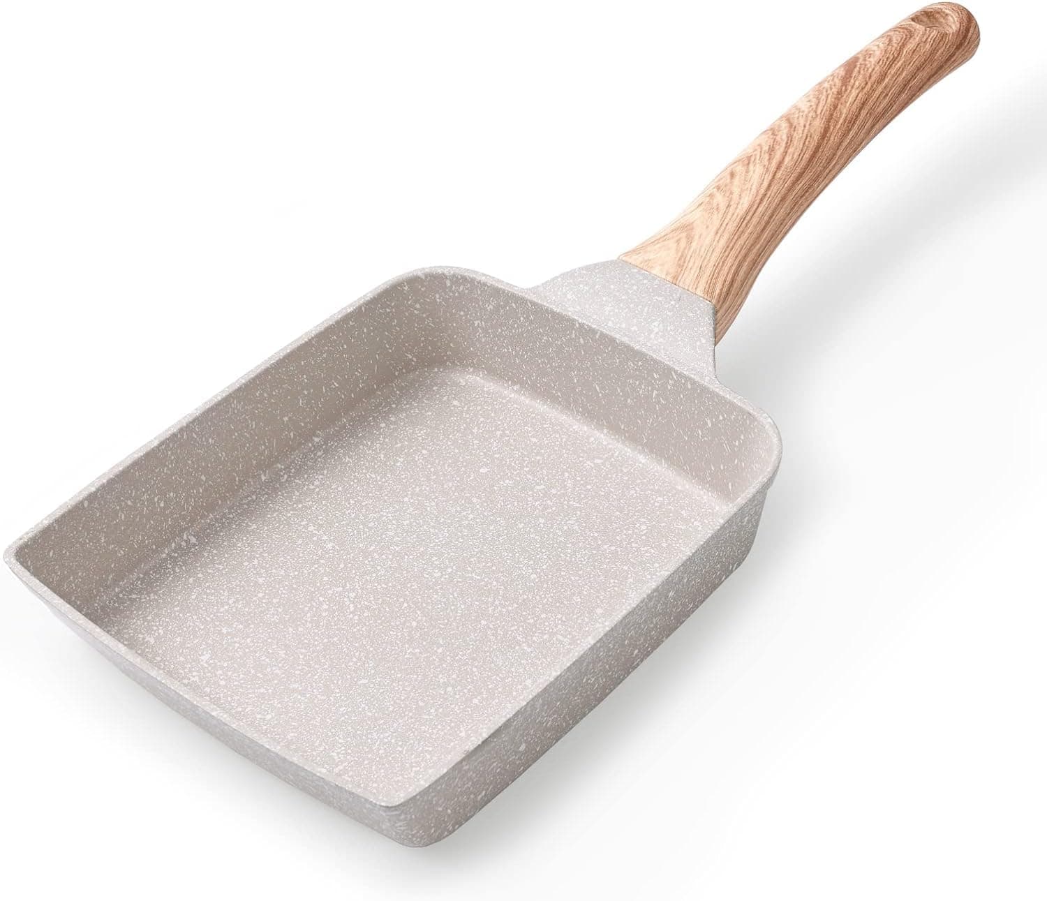 Japanese Omelette Pan Egg Pan, Tamagoyaki Nonstick Egg Frying Pan, Healthy Granite Egg Skillet for Breakfast, PFOA & PTFEs Free, 7x6 inch, Suitable For Gas Stove & Induction Cookware