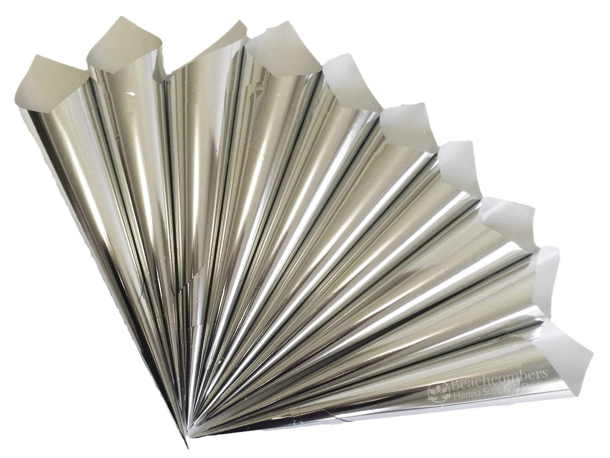 Empty Hand Rolled Mylar Cellophane Cones Applicator Dispenser for Henna Cake Decorating Art Craft 10 Pack