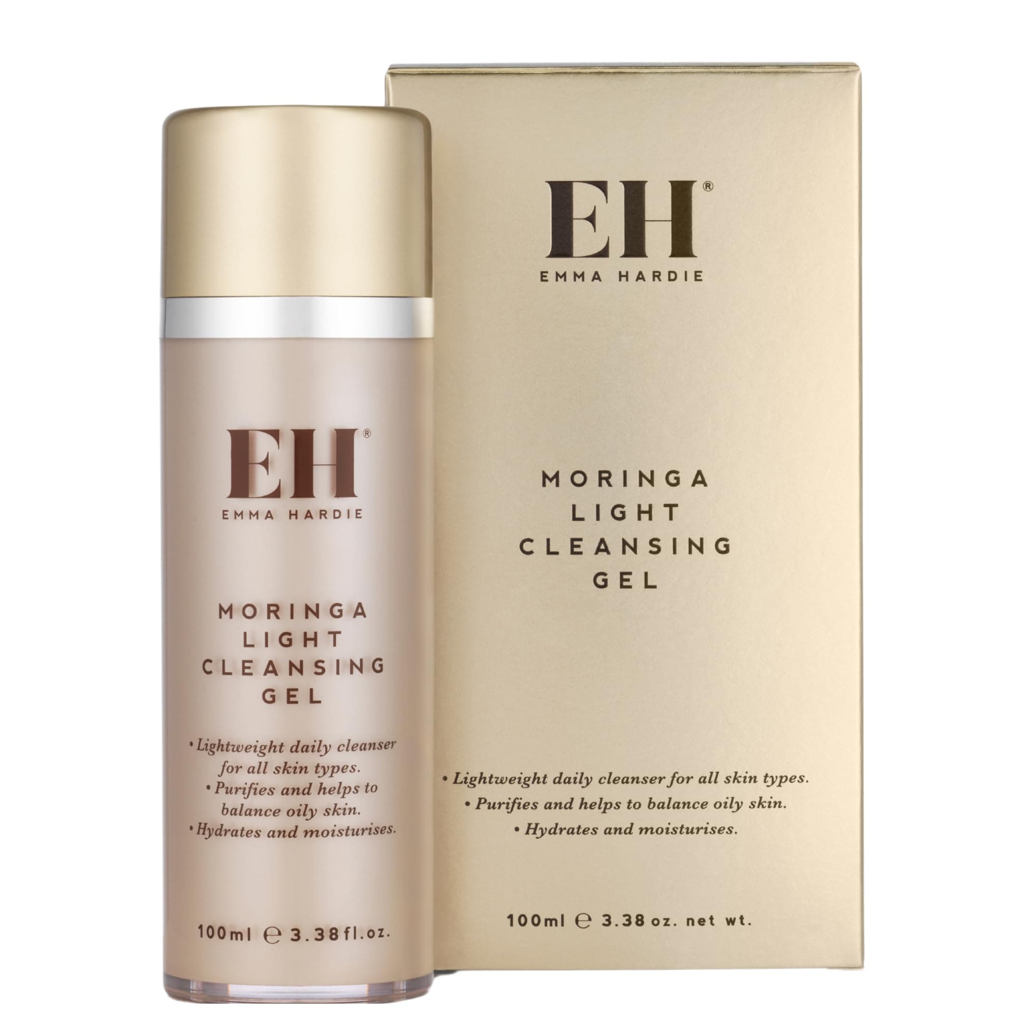 Emma Hardie 100ml Moringa Light Cleansing Gel for Daily Use, Clears, Purifies & Helps to Balance Oily Skin, Hydrates & Moisturises, Also Suitable for All Skin Types, Vegan & Cruelty Free