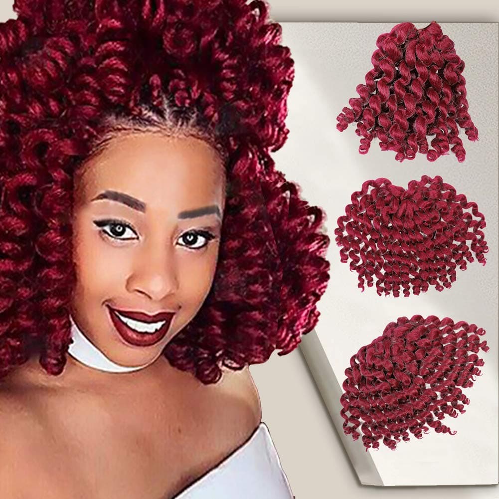16 inch Red 530# Wand Curly Braids Jamaican Bounce African Collection Crochet Braiding Hair Havana Mambo Twist Synthetic Hair Piece 22 Roots 2Pcs/lot