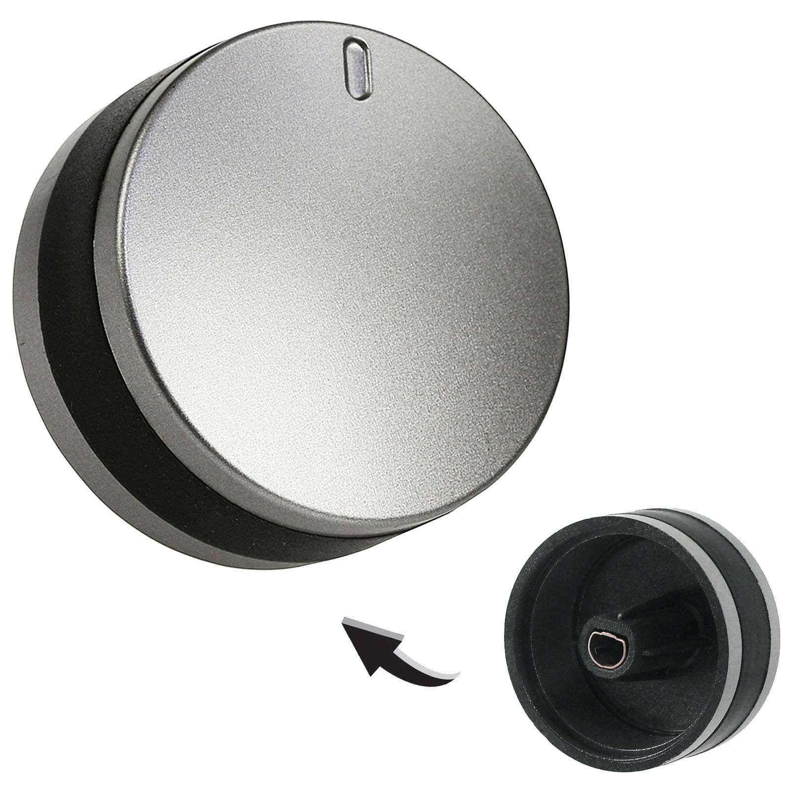 Spares2goControl Dial Switch Knob for Lamona 450002486 LAM3200 LAM3204 LAM3401 Oven Cooker 40 mm Plastic (Silver/Black)