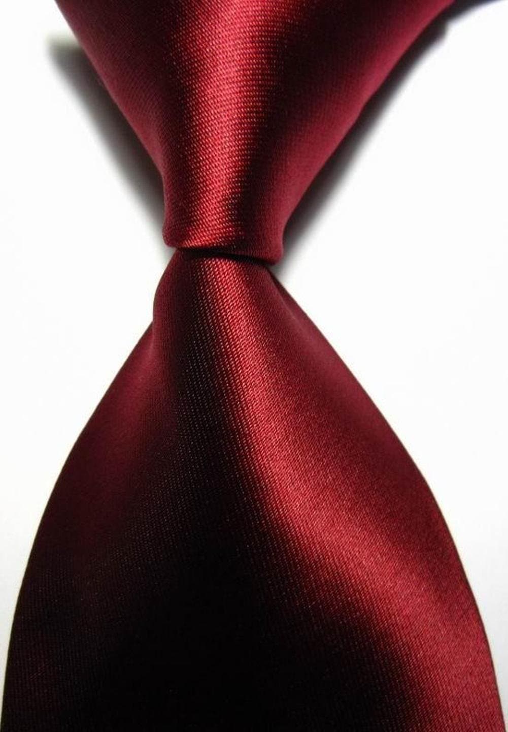 Kristy Tok Collection - Dark Red Simple Plain Series Jacquard Woven Silk Men's Neckties with Designs - CPHQ (Compatible Price & High Quality)