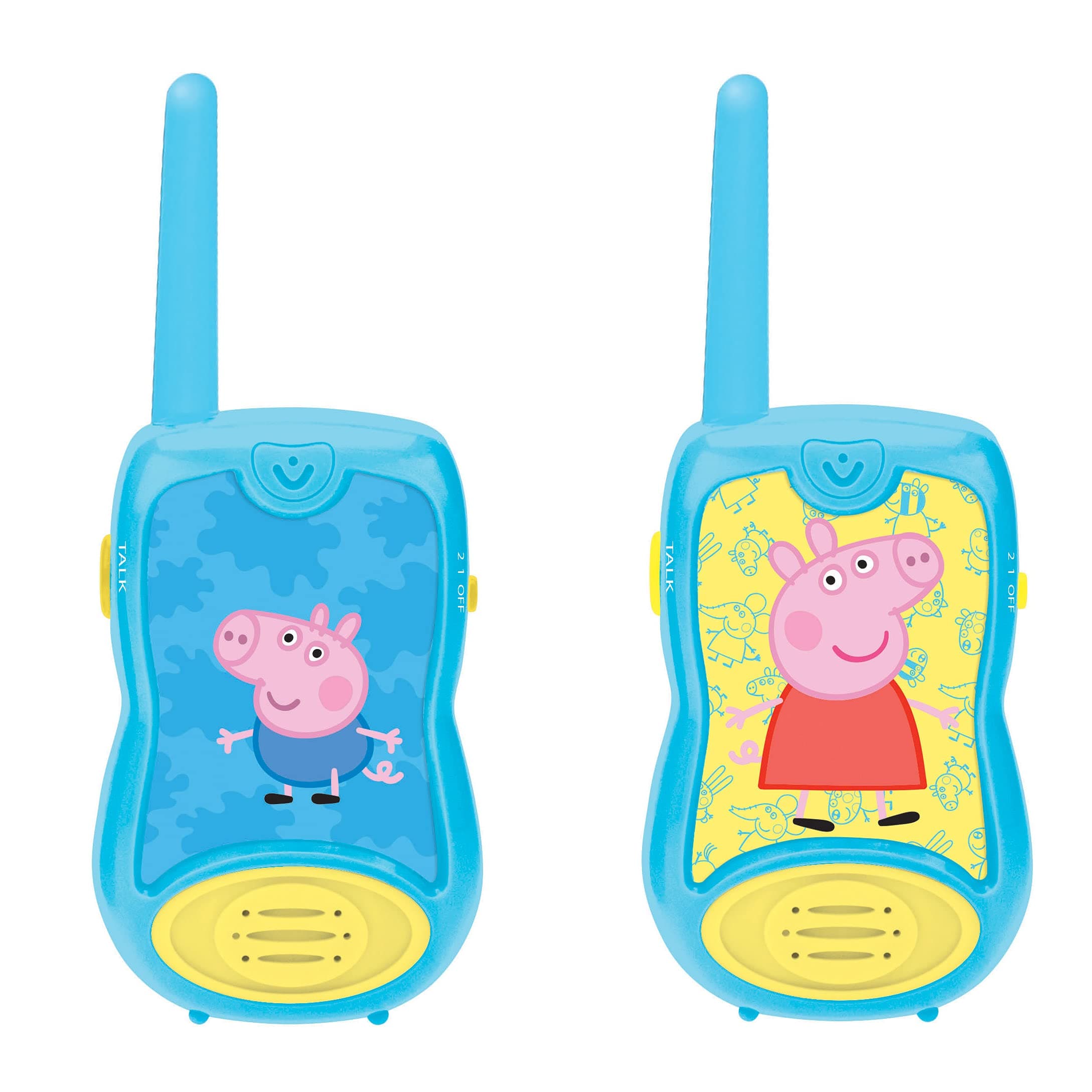 LEXIBOOK, Peppa Pig, Walkie-Talkies 200m, Communication Game for Children, 2 Communication Channels, Belt Clip, Battery Operated, Blue, TW12PP