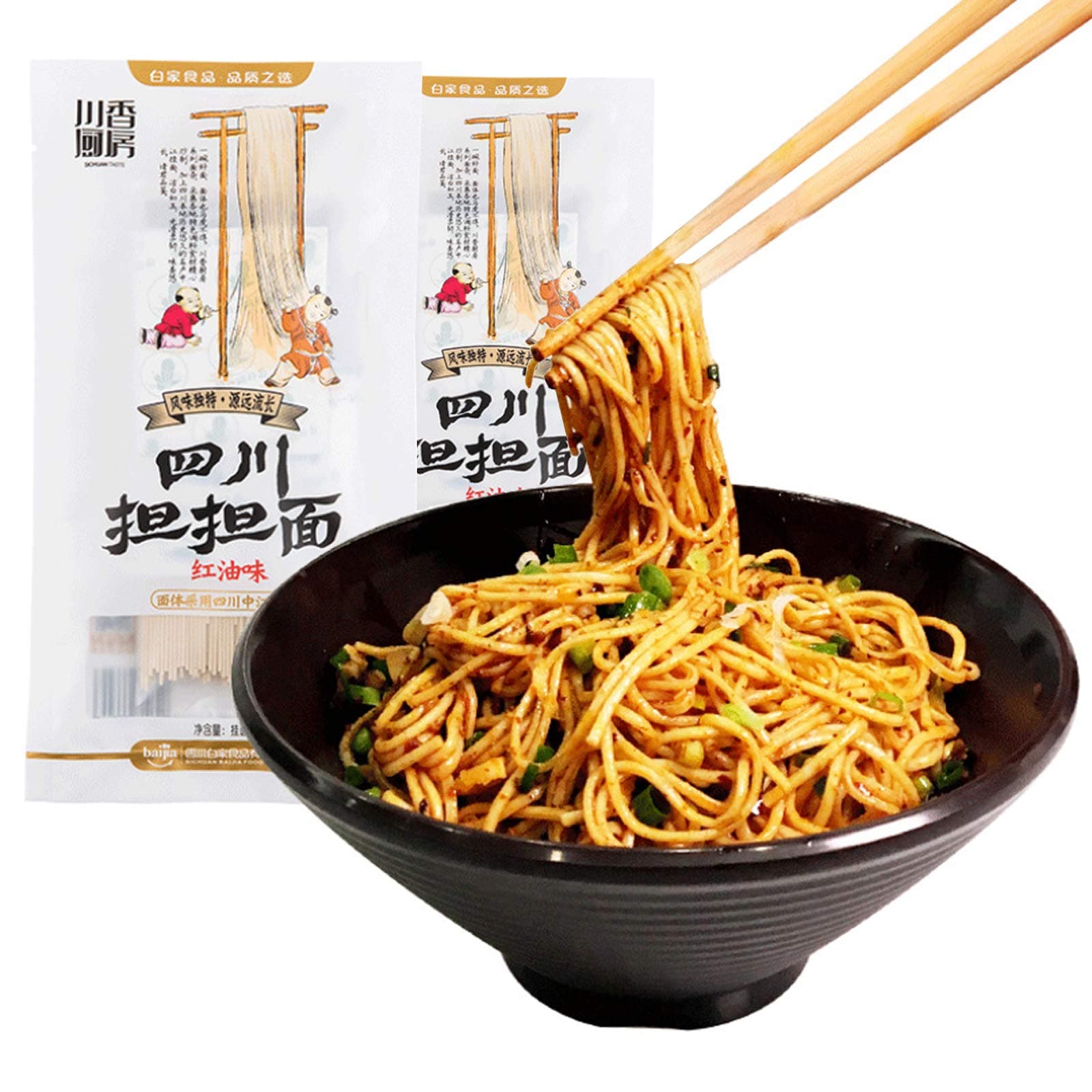 - Szechuan Dan Dan Dry Noodle, Traditional Chinese Classic Noodles with Peppery Sauce, Sichuan Spicy Ramen Noodles, Non-fried without Soup担担面 (2 Packs)