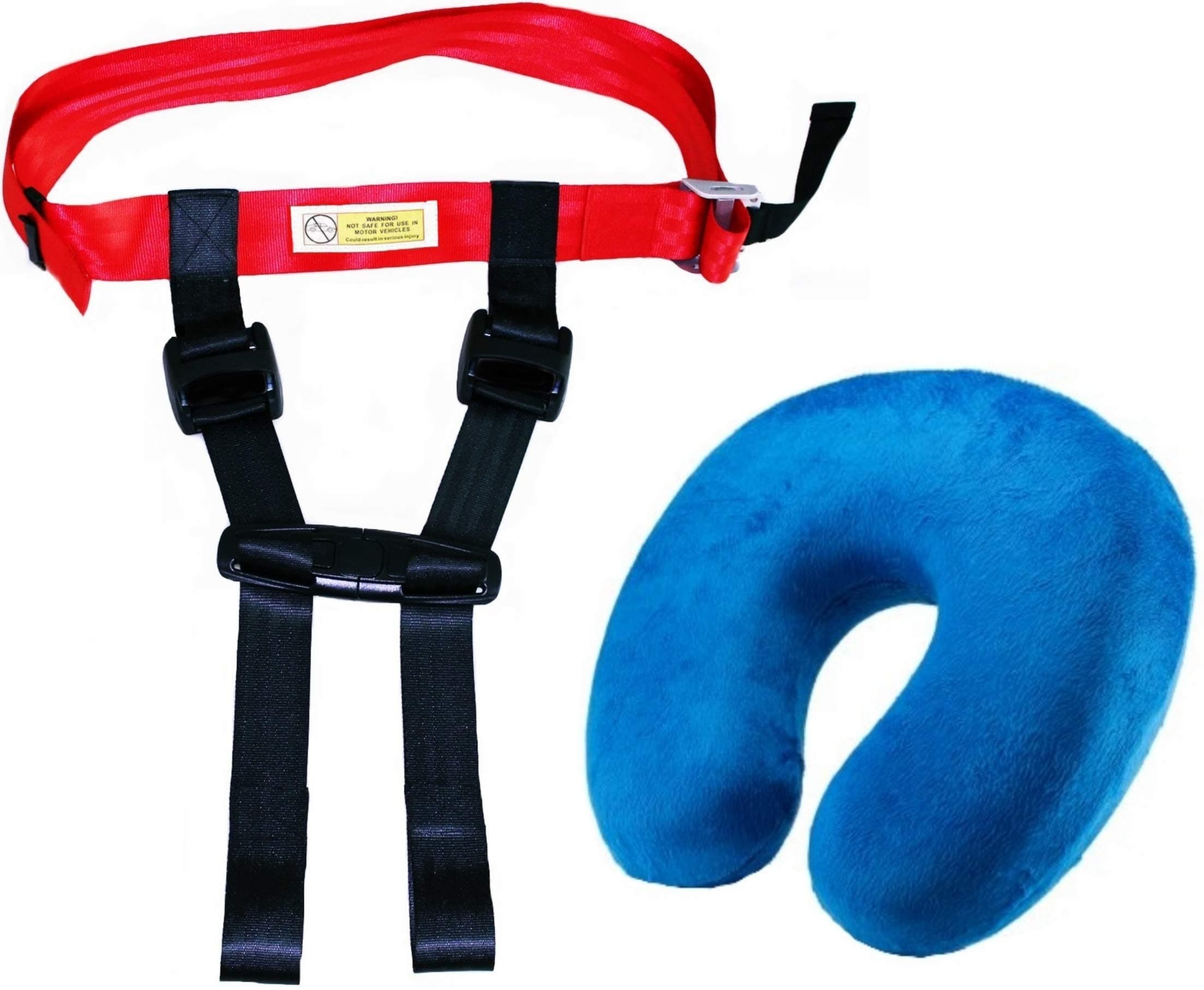 THORIUM Child Safety Airplane Harness Strap Seat Belt Protector Cares for Your Toddler Complete with Comfortable Kids Travel Neck Pillow