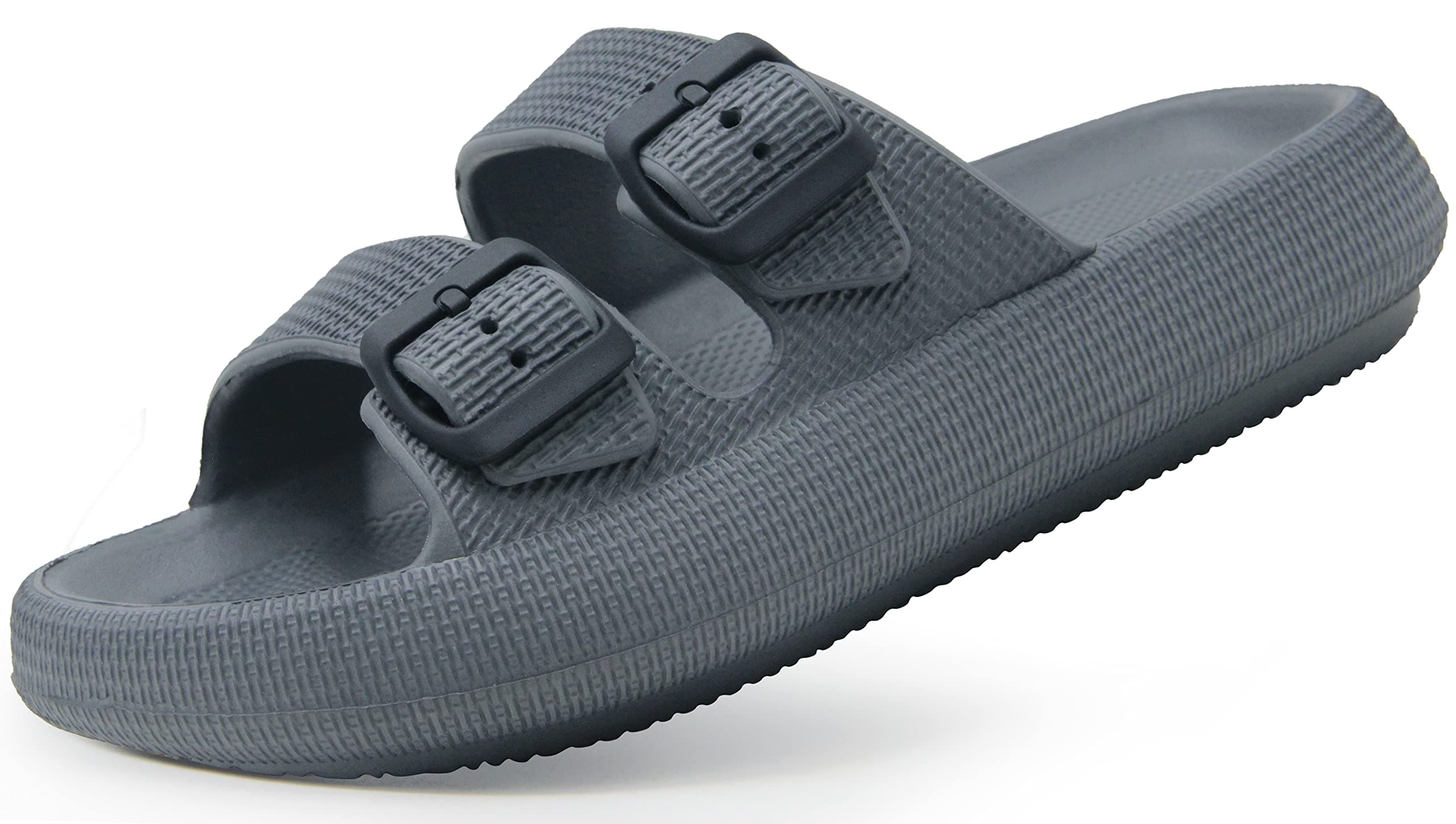 Sandals for Women and Men - Pillow Slippers - Double Buckle Adjustable Slides - EVA Flat Sandals