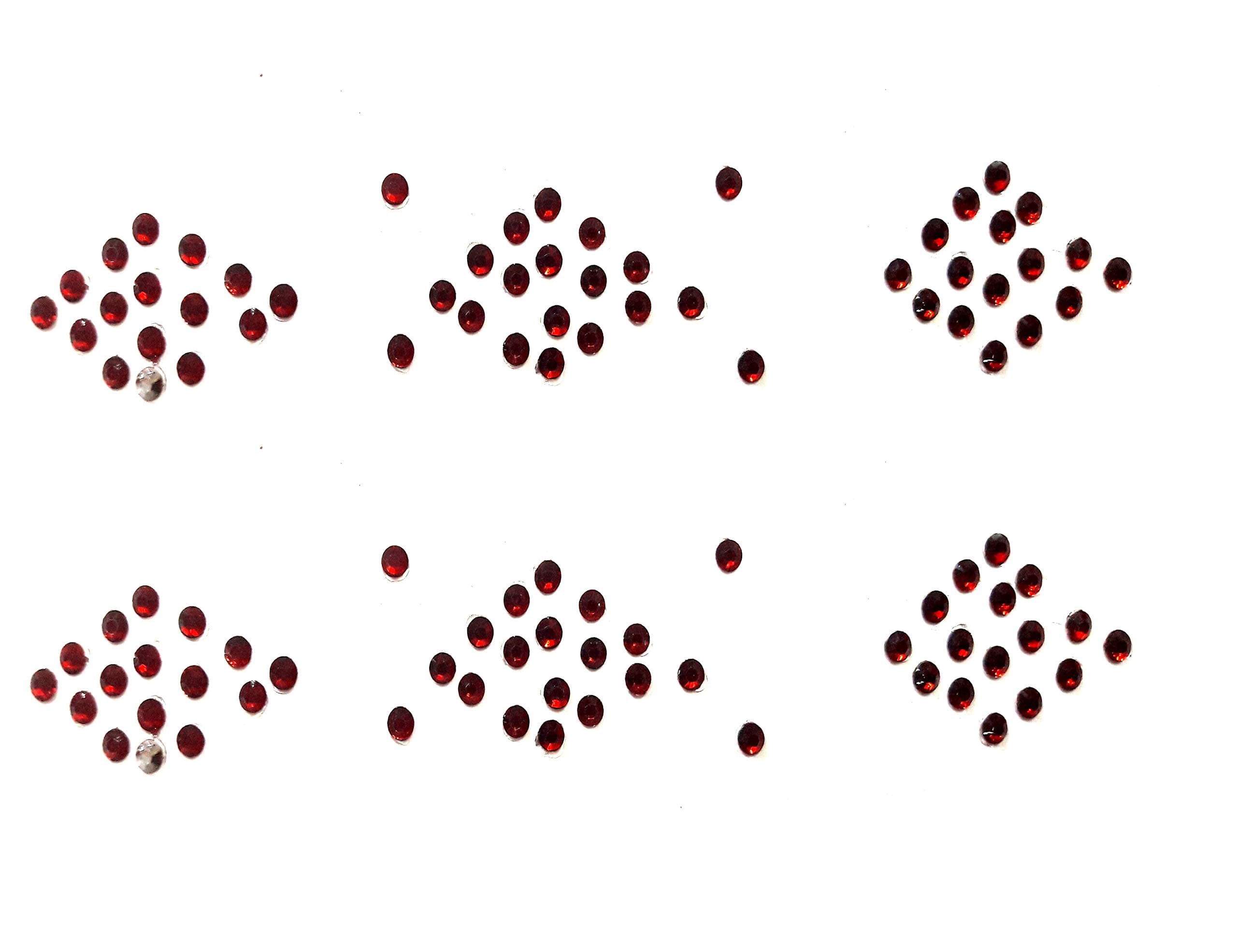 Glamyou Diamond Cut 4 mm Round Rhinestones Bindi for Women (Multicolour) -Set of 2