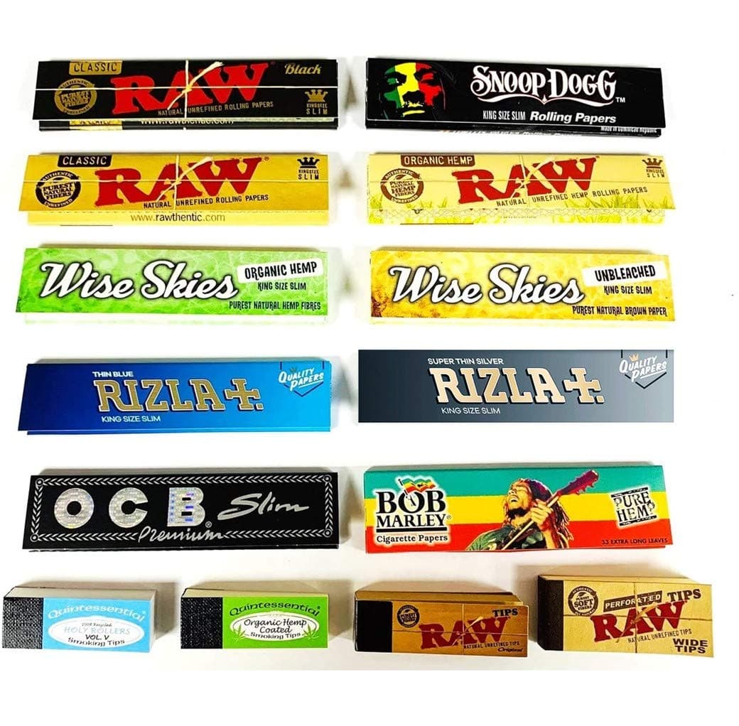 10 Pack of Rolling Papers King Size Slim 4 Rolling Tips Raw Rolling Papers Rizla Snoop Dogg