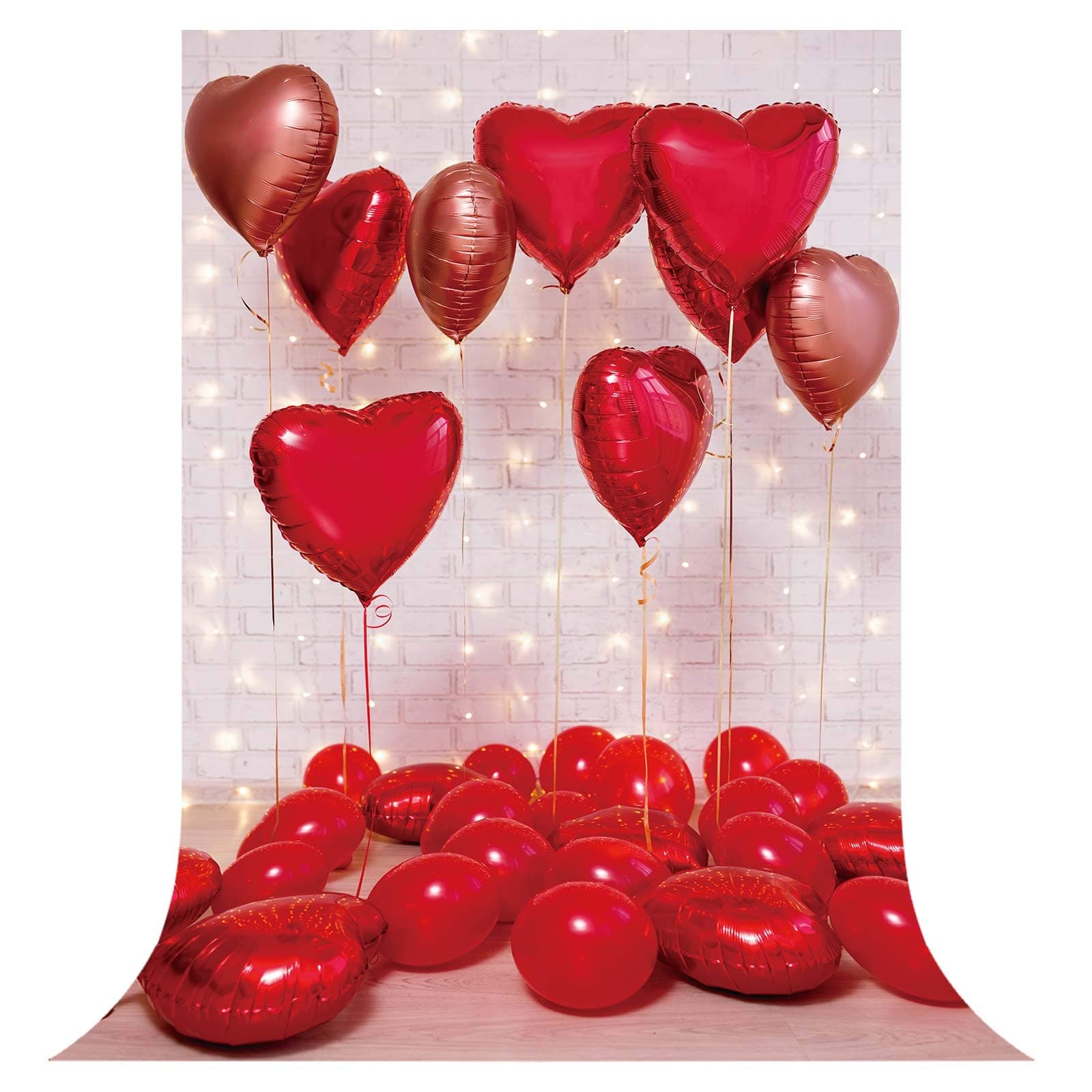 Allenjoy 5x7ft Valentine's Day Backdrop for Photography Red Love Heart Balloons Background Bridal Shower Wedding Birthday Party Decorations Portrait Banner Photo Booth Studio Props