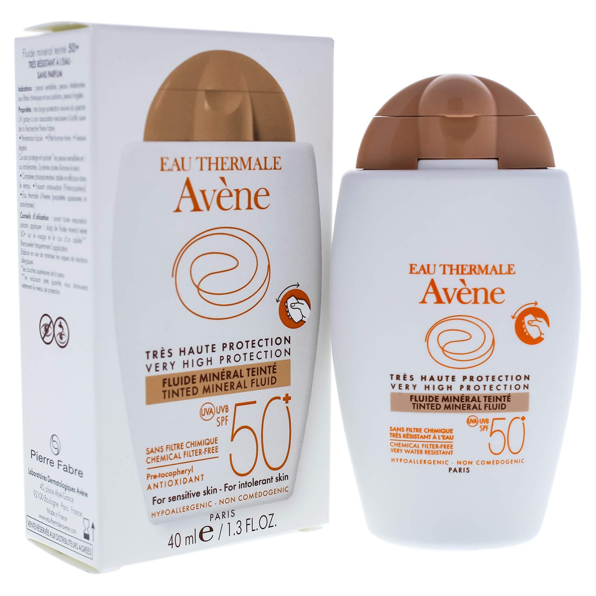 Tinted Mineral Fluid SPF 50 by Avene for Unisex - 1.3 oz Sunscreen