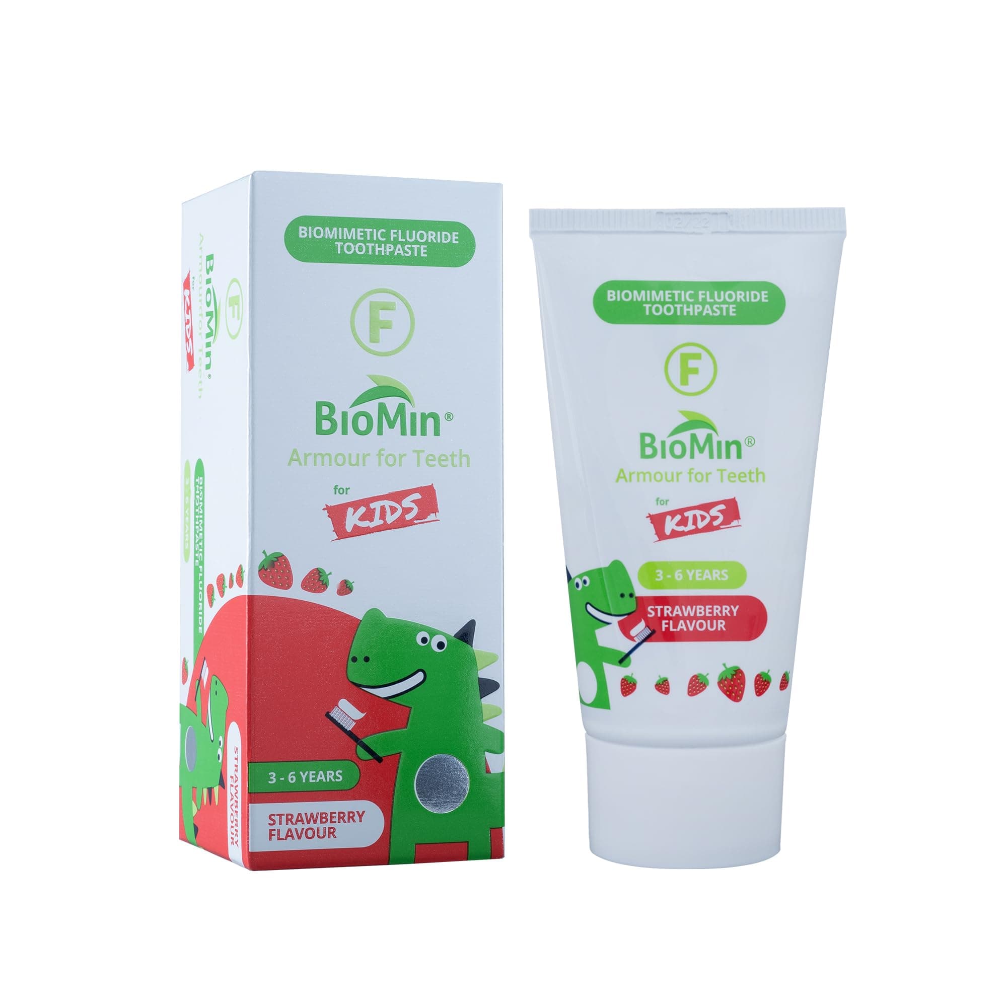 BioMin F for Kids Toothpaste - Strawberry Flavour for 3-6 Years of Age - Toddler Toothpaste for Stronger and Healthier Teeth - Vegan-Friendly