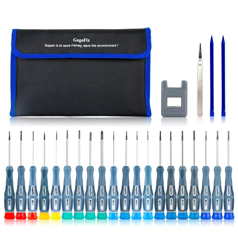 GogoFix Precision Screwdriver Tool Kit Compatible with Electronics, Computer, Laptop, Phone, Pad, Gaming Console, Camera Repair and Maintenance, 20 Pieces