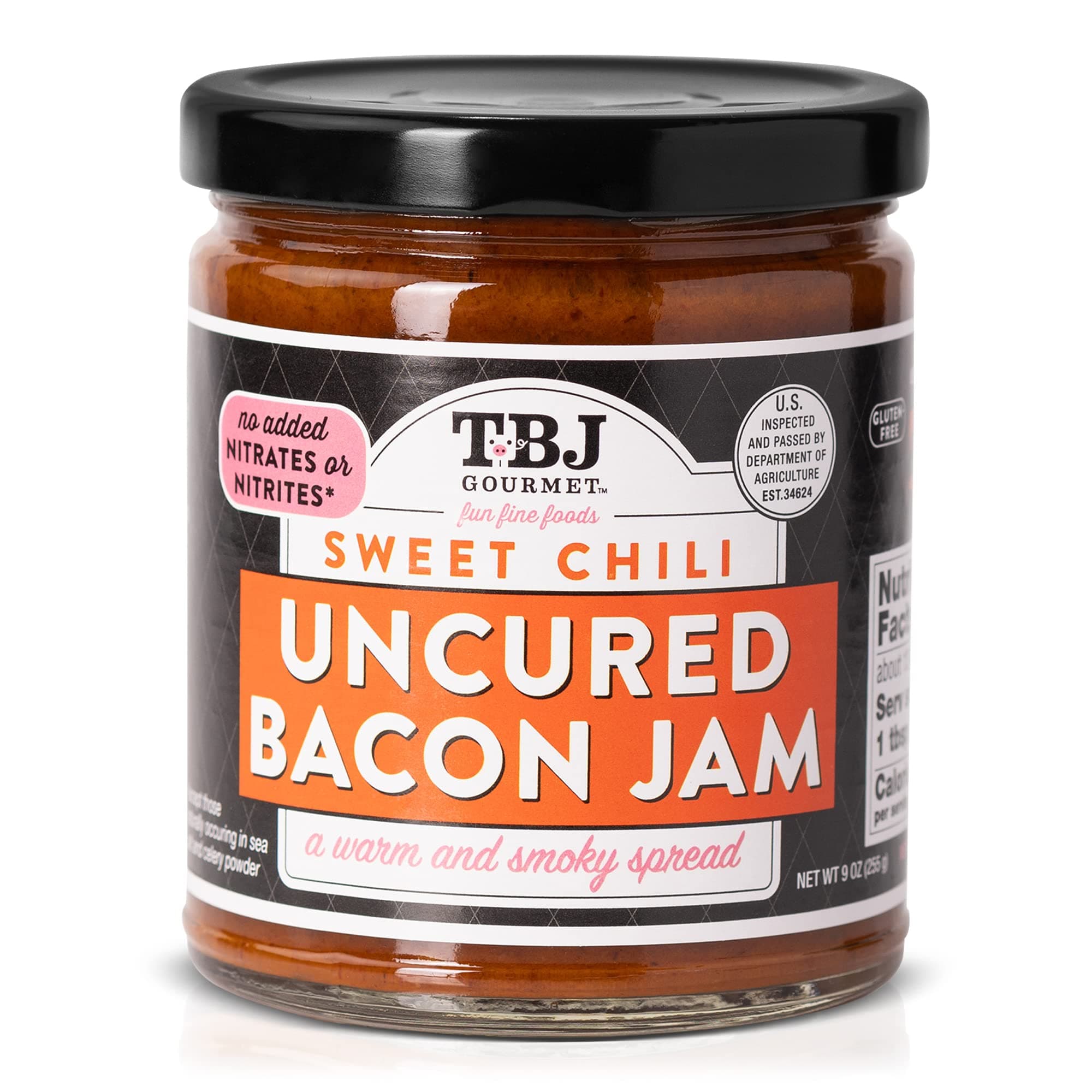 TBJ Gourmet Sweet Chili Bacon Jam - Bacon Top Ingredient - Premium Spread No Preservatives