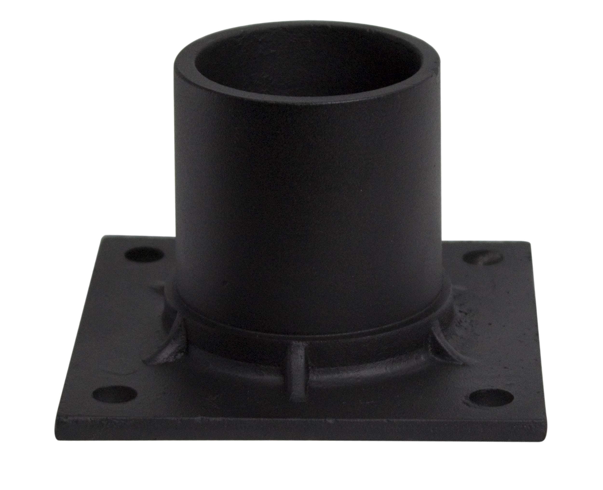 Solus S347-BK Pier Mount Adapter for 3'' Diameter Stub Post, Powder Coated & Non-Corrosive Aluminum, Easy Installation, Mounting Hardware Included, Black
