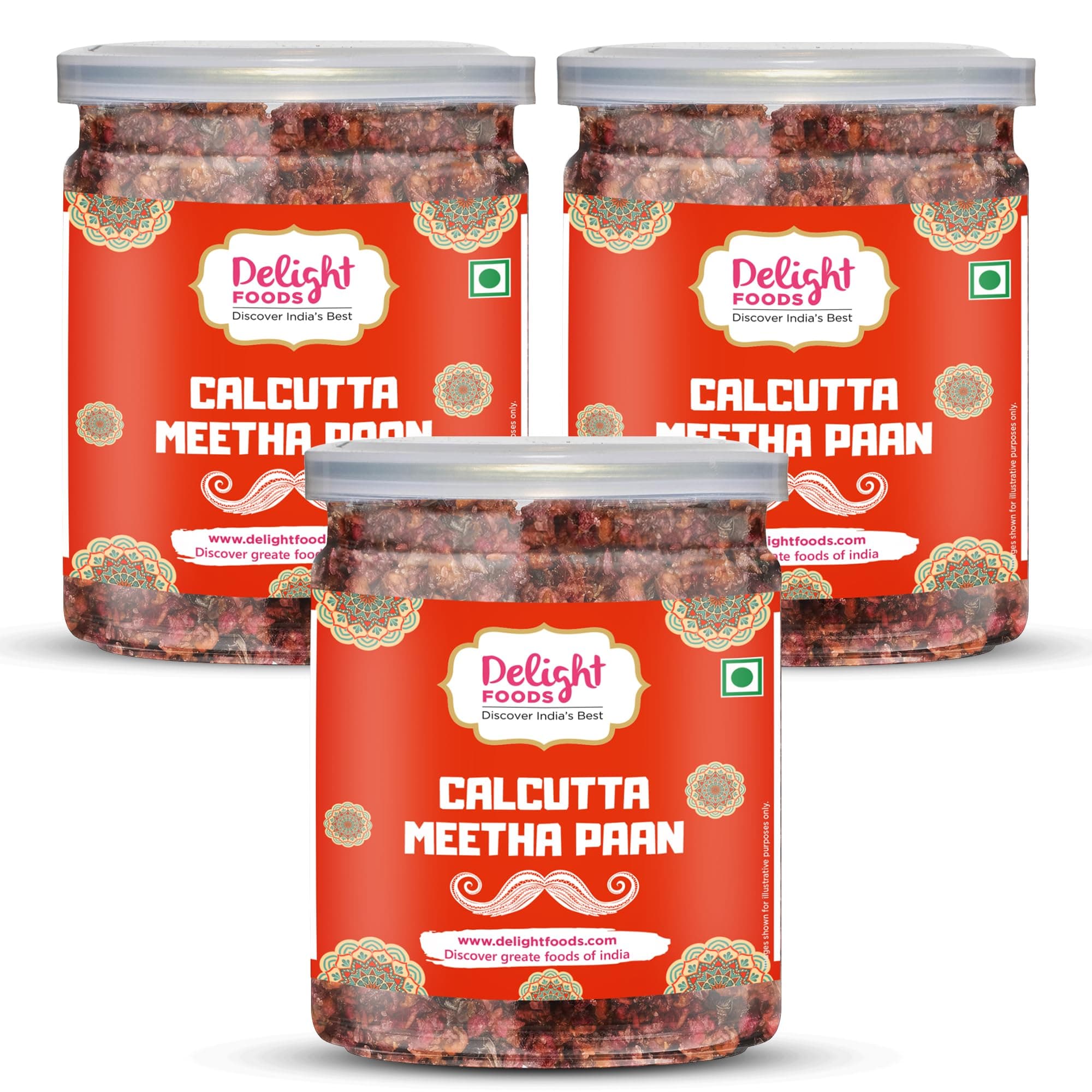 Delight Foods Calcutta Meetha Paan 200 g without Supari | Sweet Paan Hygienically Packed Traditional Mukhwas & Paan - Premium Mouth Freshener