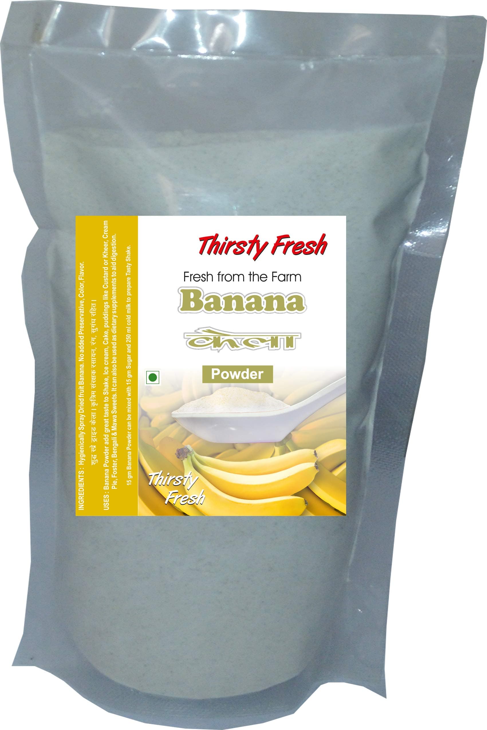 Thirsty Fresh Banana Powder Spray Dried Ready to Use for Cake Ice Cream & Shakes (800g)