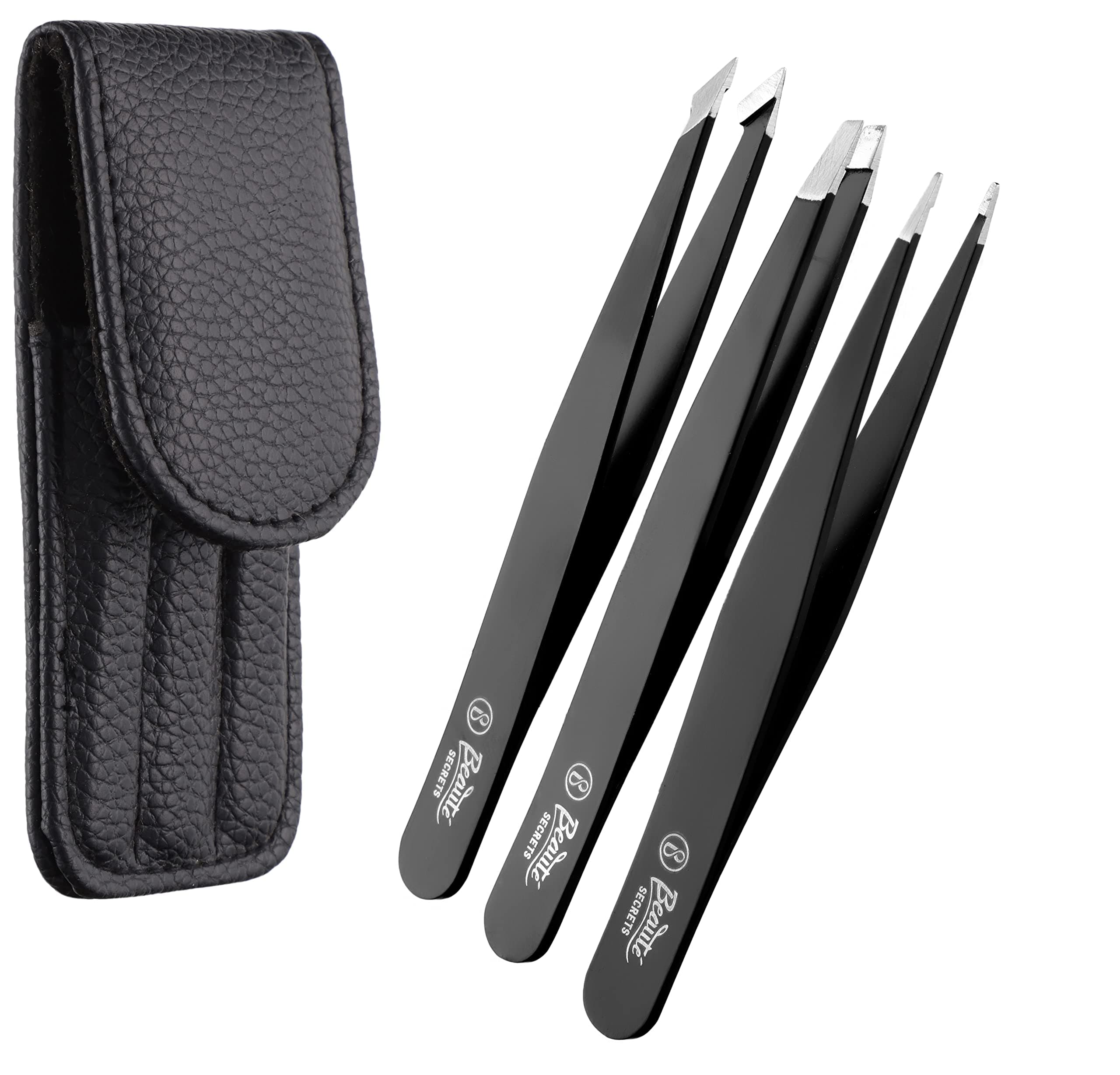 BeautΓ© Secrets Tweezers Set - Tweezers for Eyebrows - Great Precision Plucker...