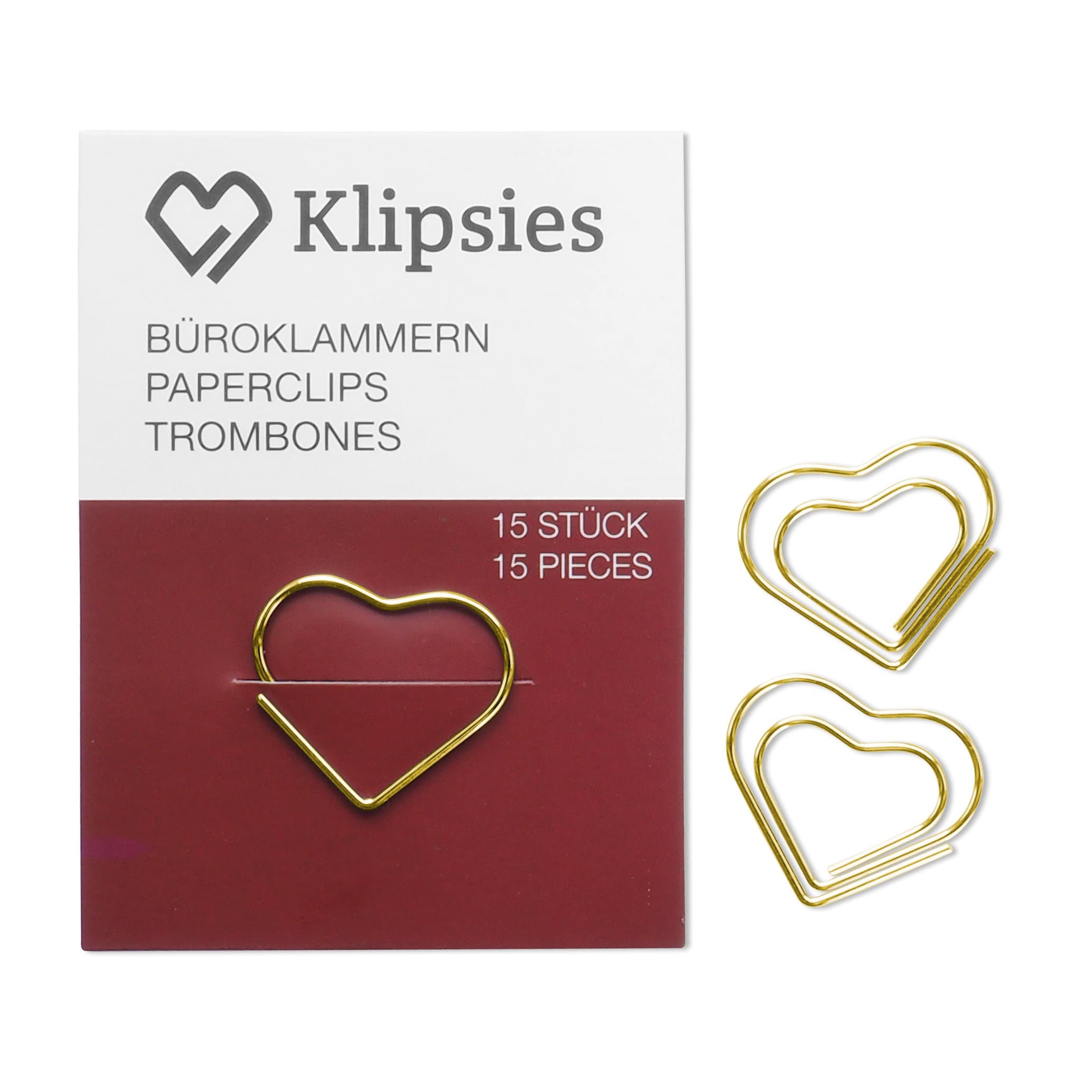 Klipsies design paper clips, staples, parent, heart, Motive Gold