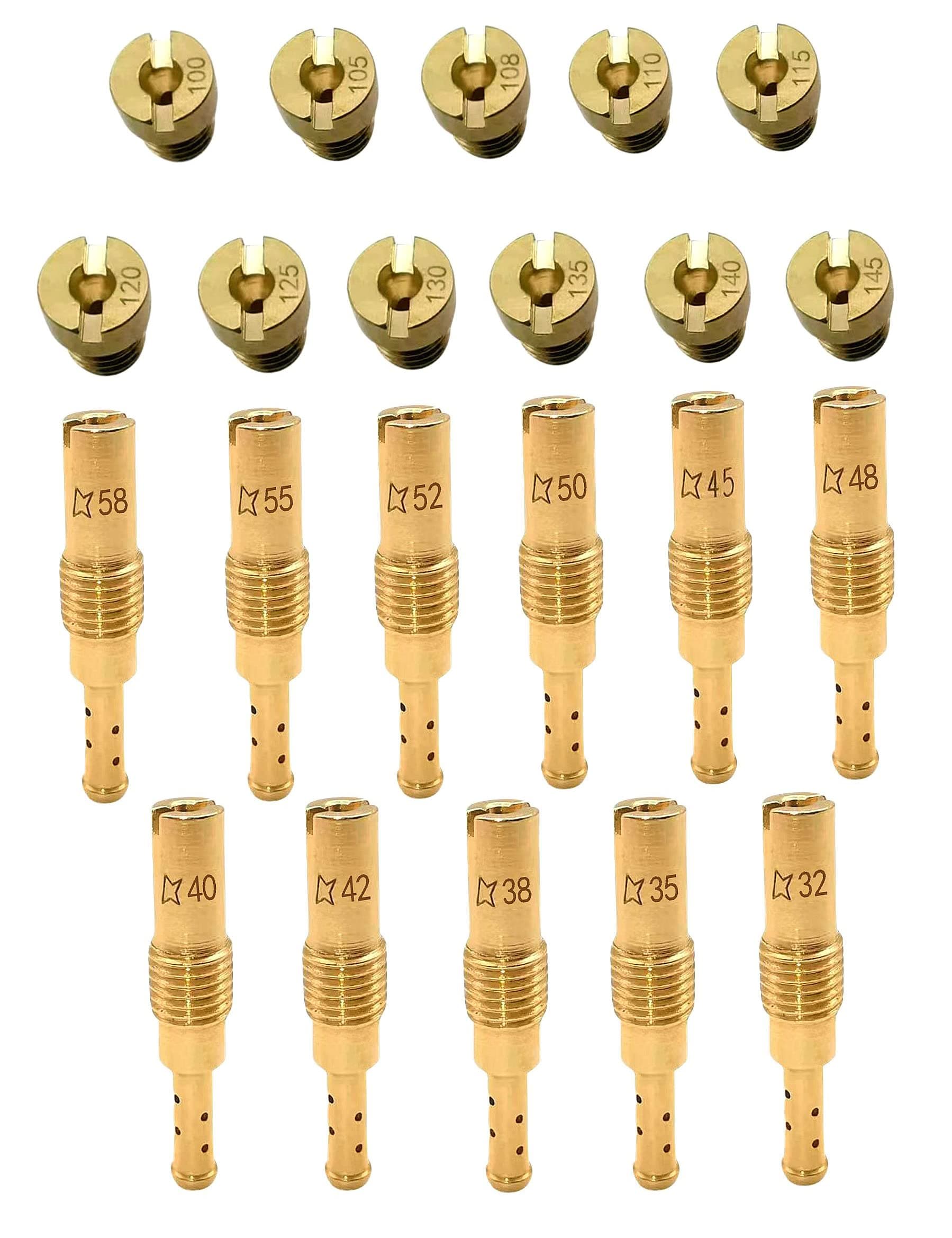 Aftermarket 22pcs Carburetor Jet Kit w/11 Main Jets and 11 Slow Jet for Nibbi Honda PWK Keihin Yamaha OKO CVK PWM Type