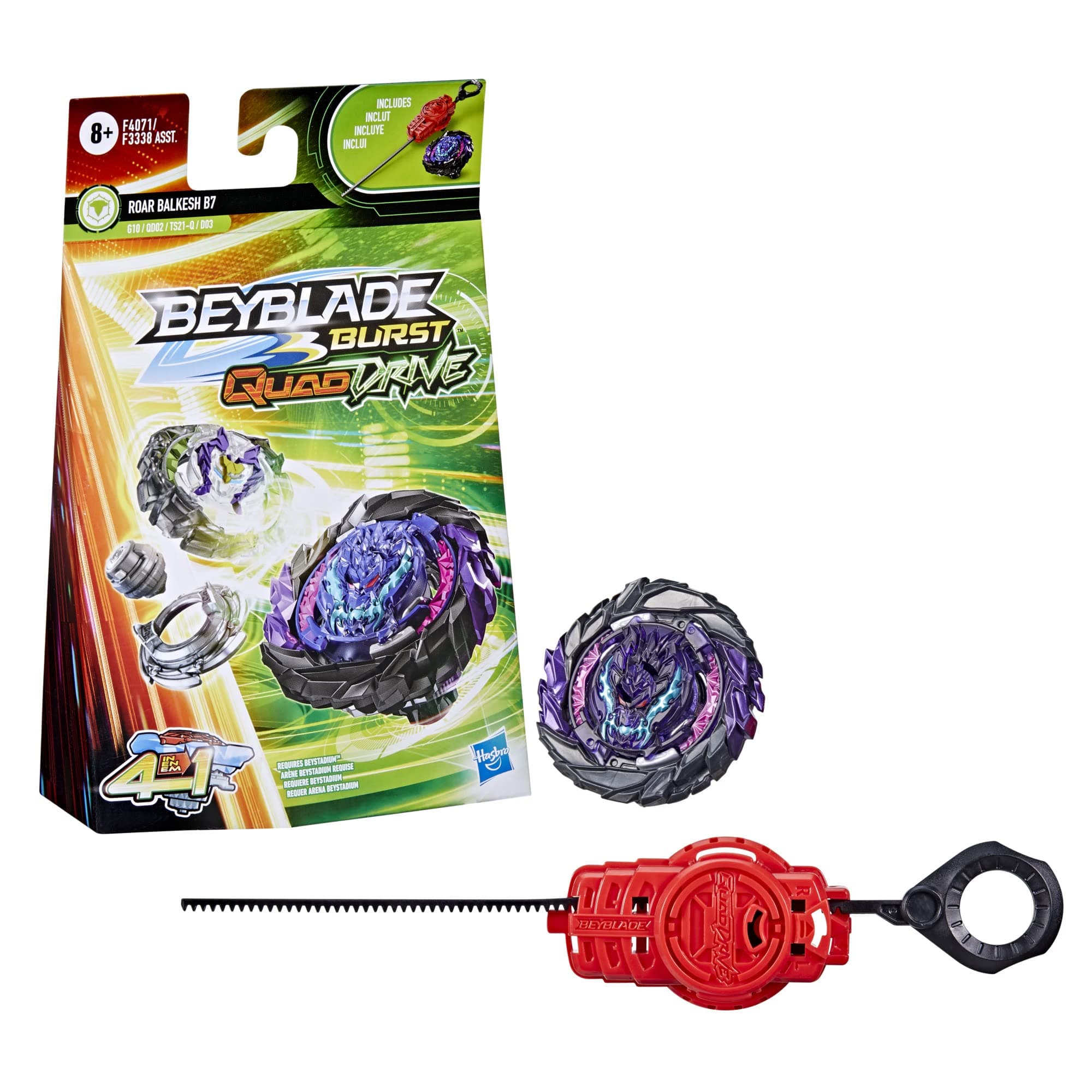 Beyblade Burst Quad Drive – F4071 – Roar Balkesh B7 Spinning Top and Launcher Set
