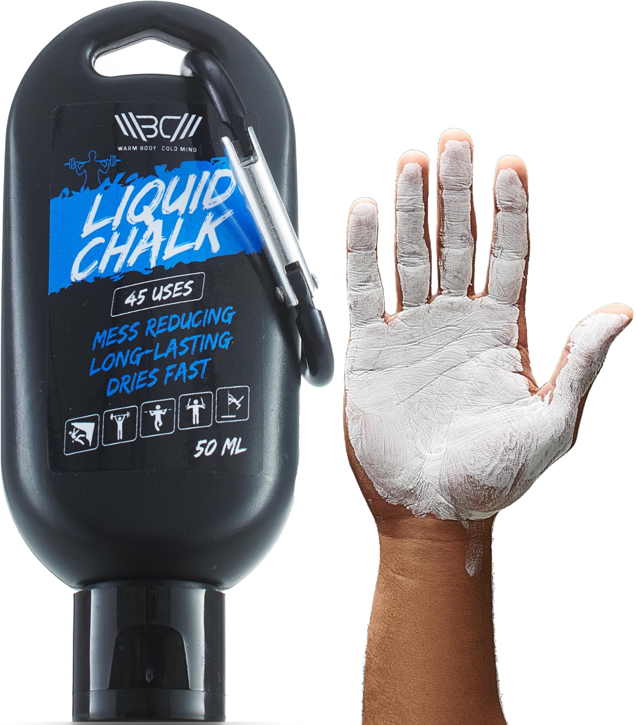 WARM BODY COLD MIND Mess Free Liquid Chalk for Weight Lifting - Hand Grip for Cross Training, Climbing, Gymnastics, Weightlifting, Powerlifting, Deadlift, Pole Dancing