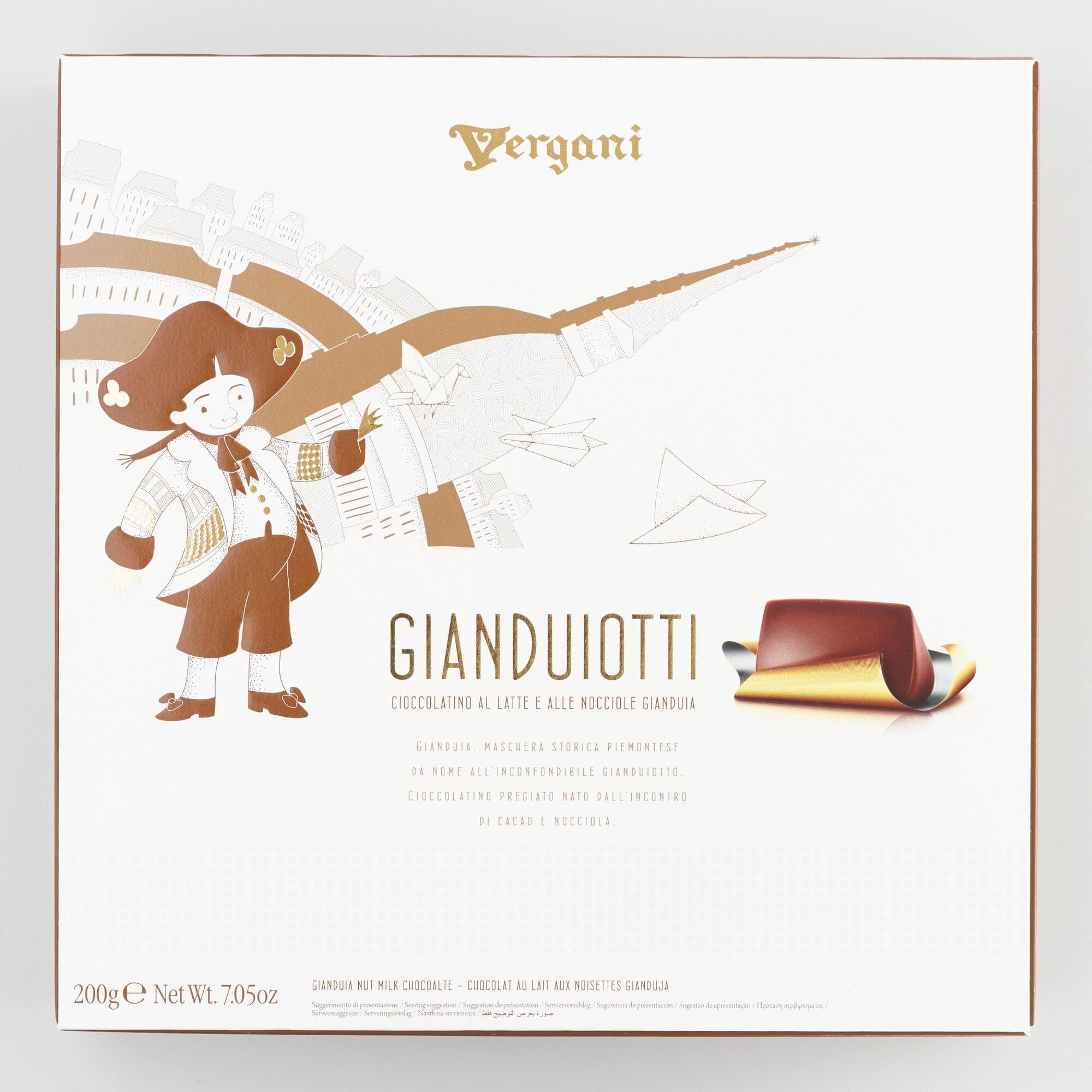 Vergani Milk Chocolate Hazelnut Gianduiotti Gianduia Box of Chocolates, 7.05-ounce (200g), Made in Italy
