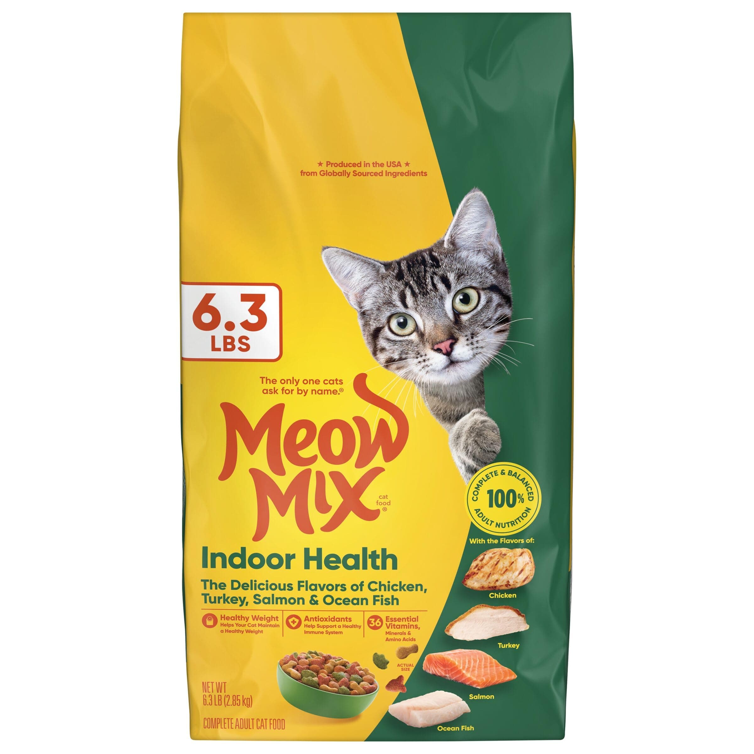 Meow Mix Indoor Health Dry Cat Food, 6.3 Pound Bag