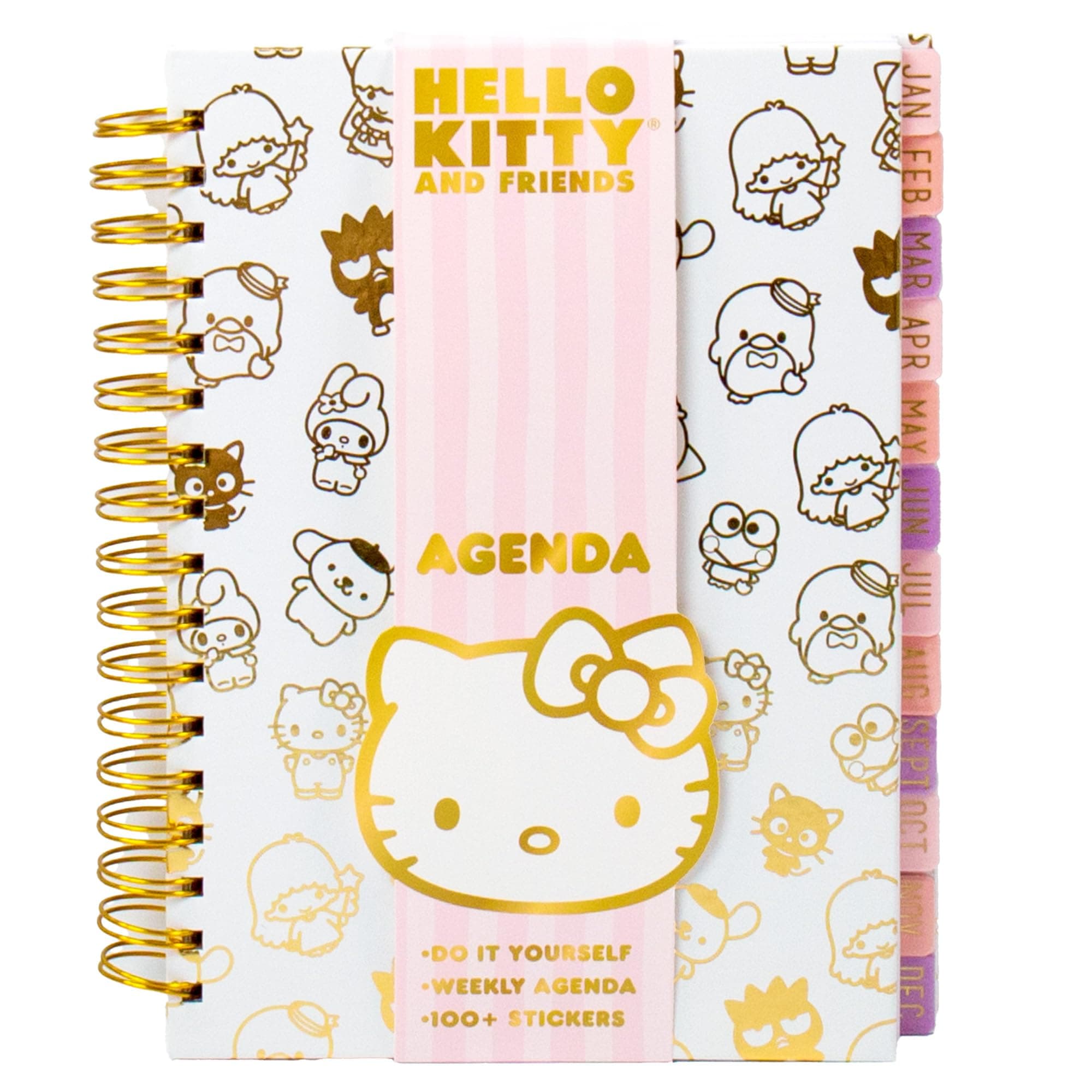 Hello Kitty and Friends Agenda, 70 Pages, Hardcover Planner, Kuromi Stickers, Sanrio Stuff, Cute School Supplies, Stationery and Accessories