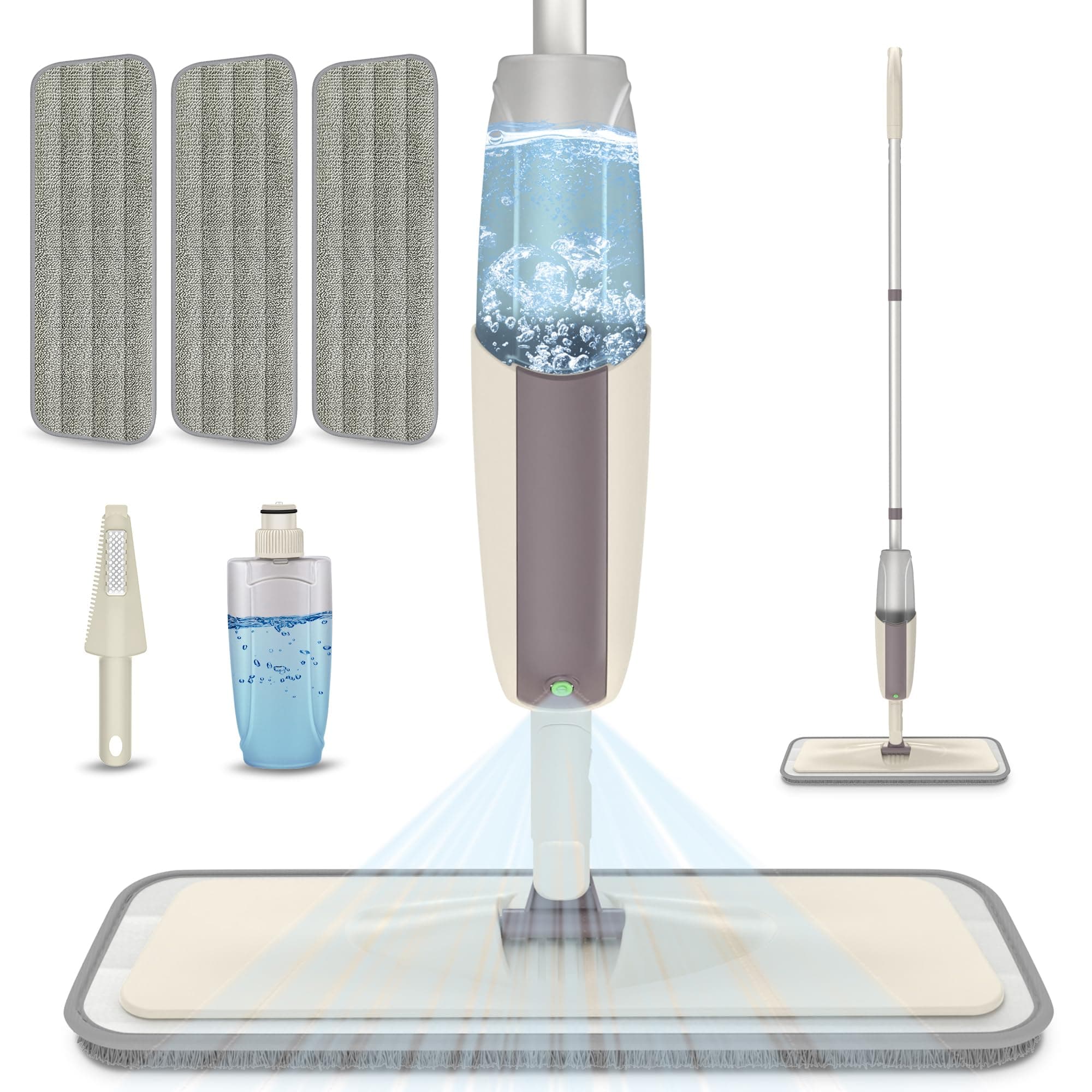 Spray Mops for Floor Cleaning: MEXERRIS Wet Mop with 3 Washable Pads for Swiffer Powermop - Floor Mop with Refillable Bottle - Home Commercial Dust Mops for Hardwood Laminate Ceramic Tiles