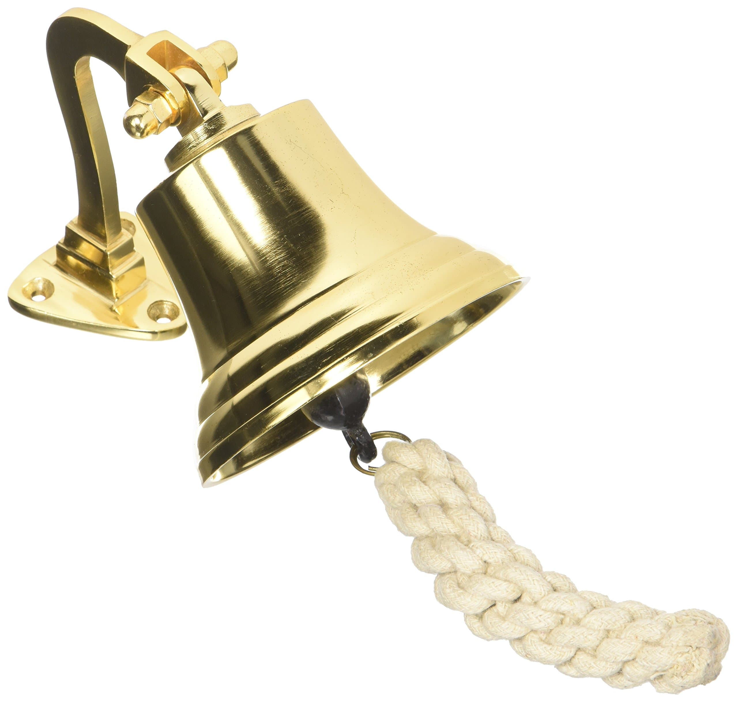 Hampton Nautical BL2019-5B Brass Plated Hanging Ship's Bell 6" - Nautical Decor - Nautical Home Decoration