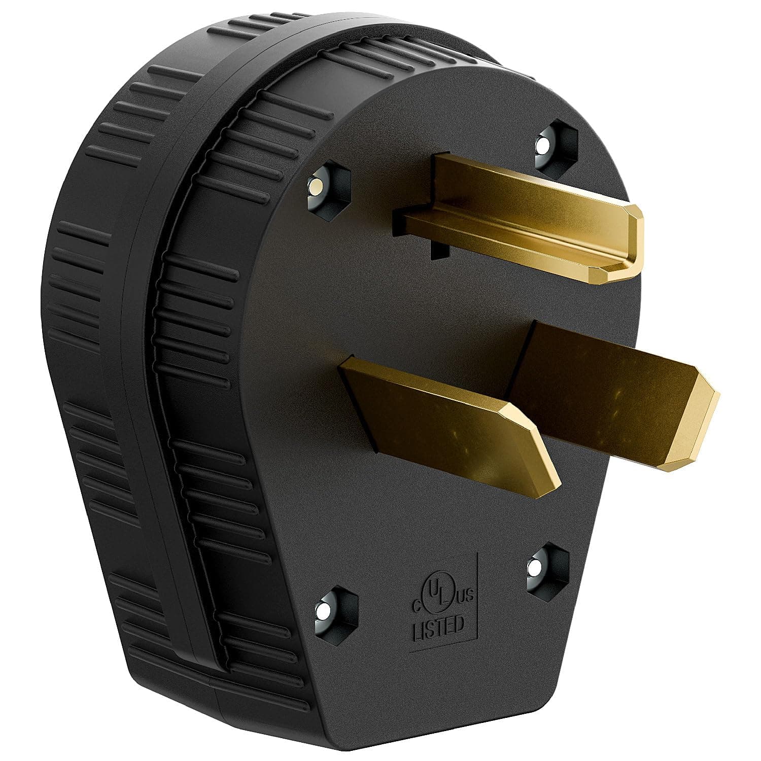 30Amp 3-Prong Dryer Plug - Nema 10-30P, 30 Amp, 125/250 Volt Angle Plug, 3 Pole 3 Wire Grounding Straight Blade for Dryers and Ranges