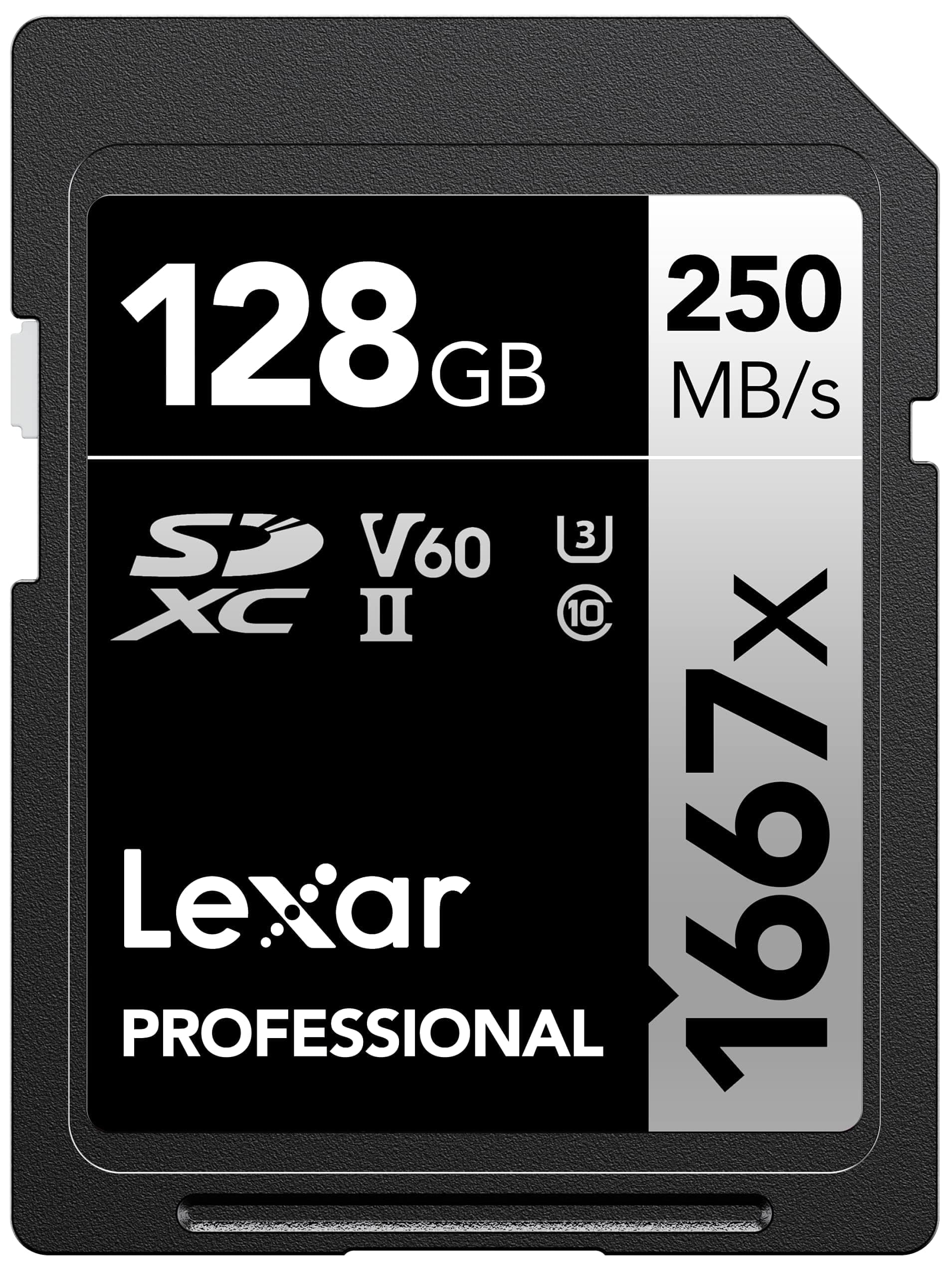 Lexar Professional 1667x 128GB SDXC UHS-II/U3 Card (LSD128CBNA1667)…