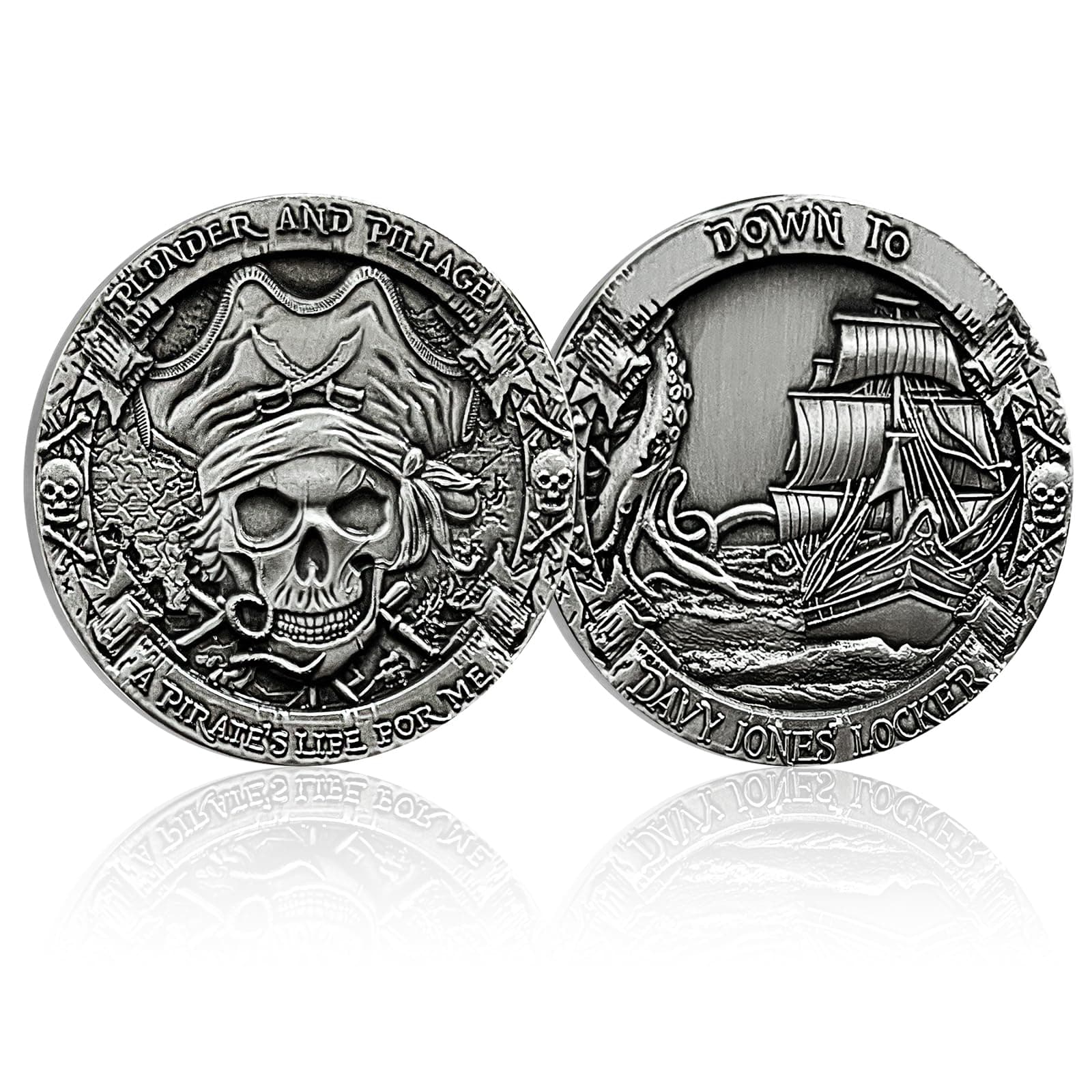 CHURYUML Davy Jones Coin A Pirates Life Down to Davy Jones Locker Pirate Enthusiasts Collectible Pirate Themed Party Gifts