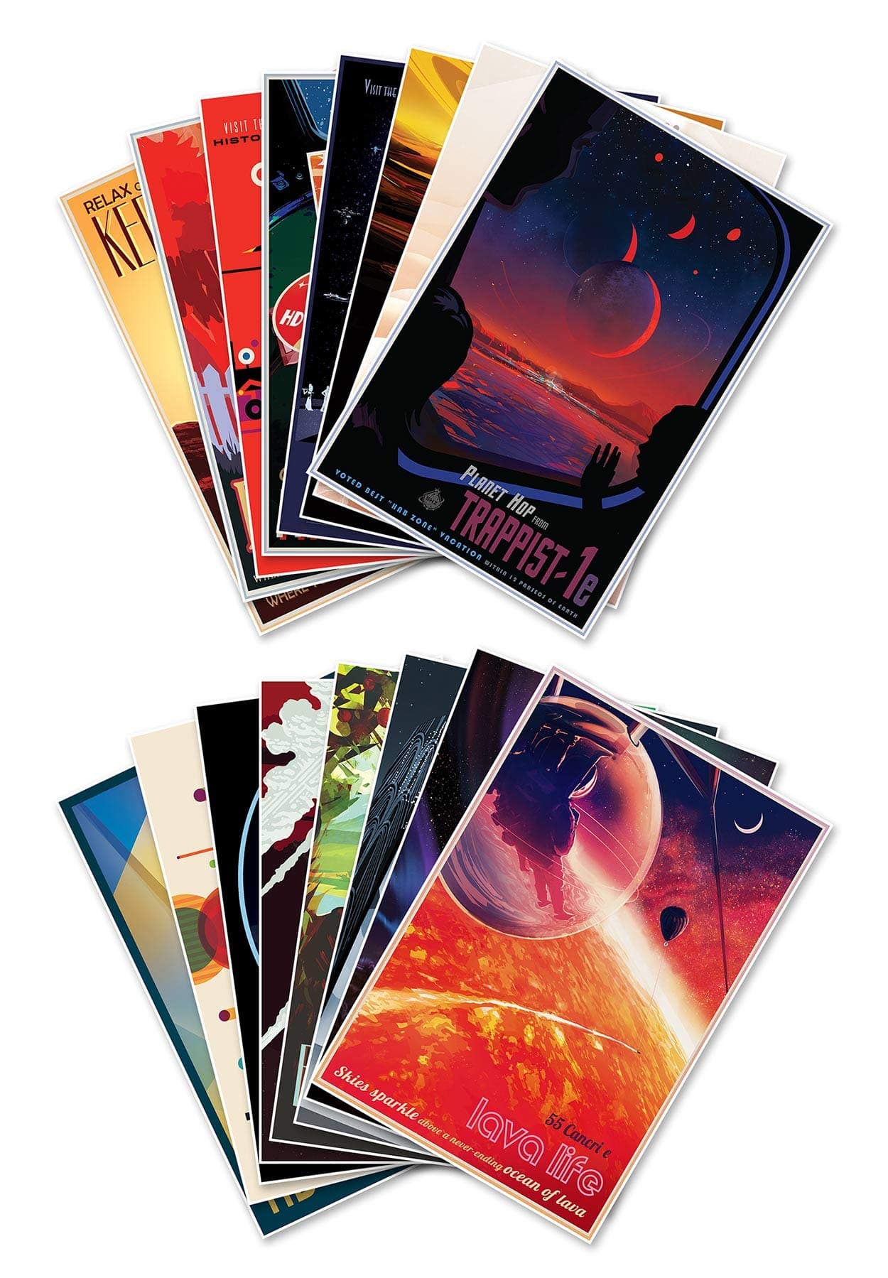 The Complete Set of Sixteen (16) NASA JPL's (Jet Propulsion Lab) Visions of the Future Space Travel Prints | 24 x 36 inches (610 x 915 mm)