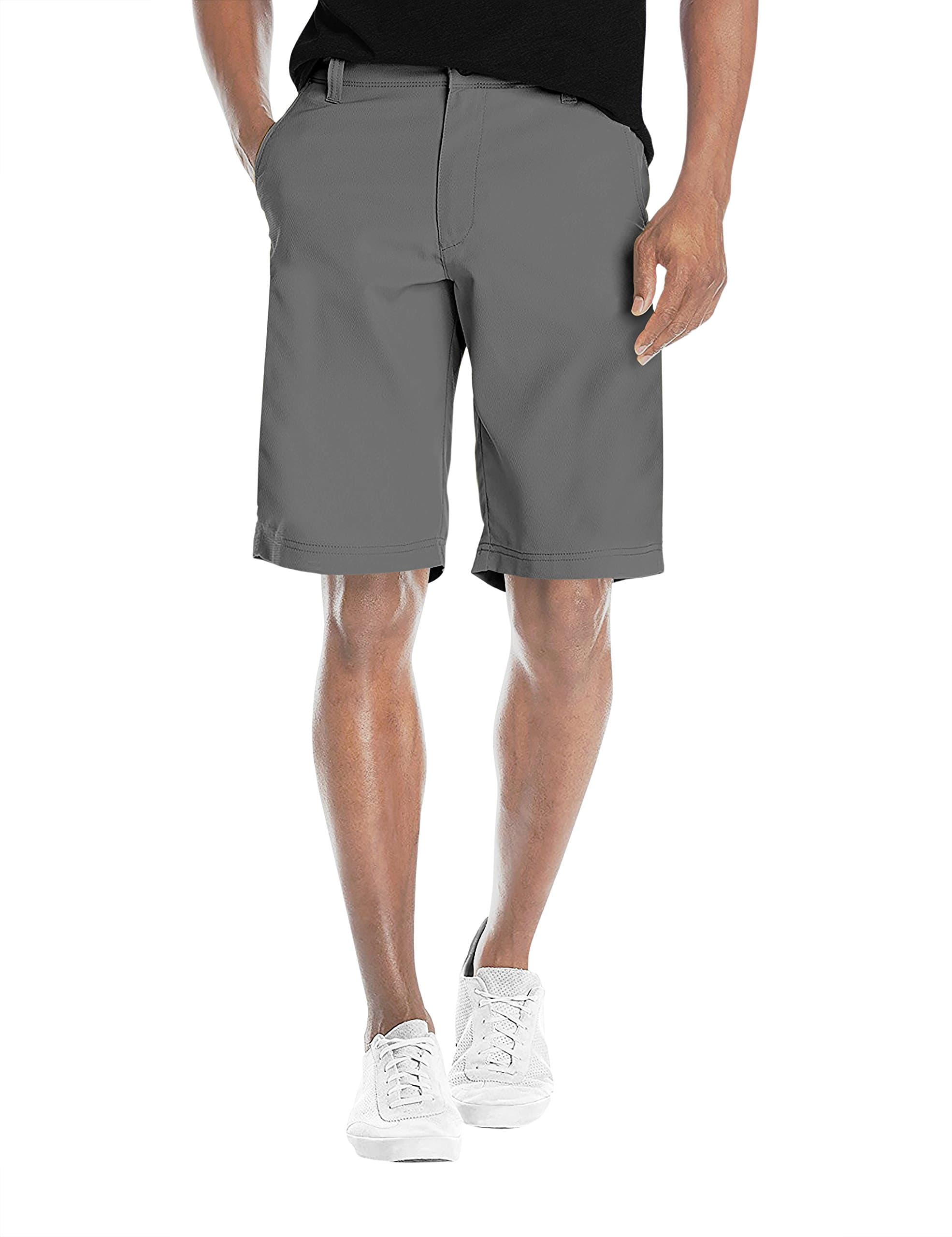 Agile Mens Super Comfy Flex Waist Cargo Shorts ASH45177 Light Grey 30